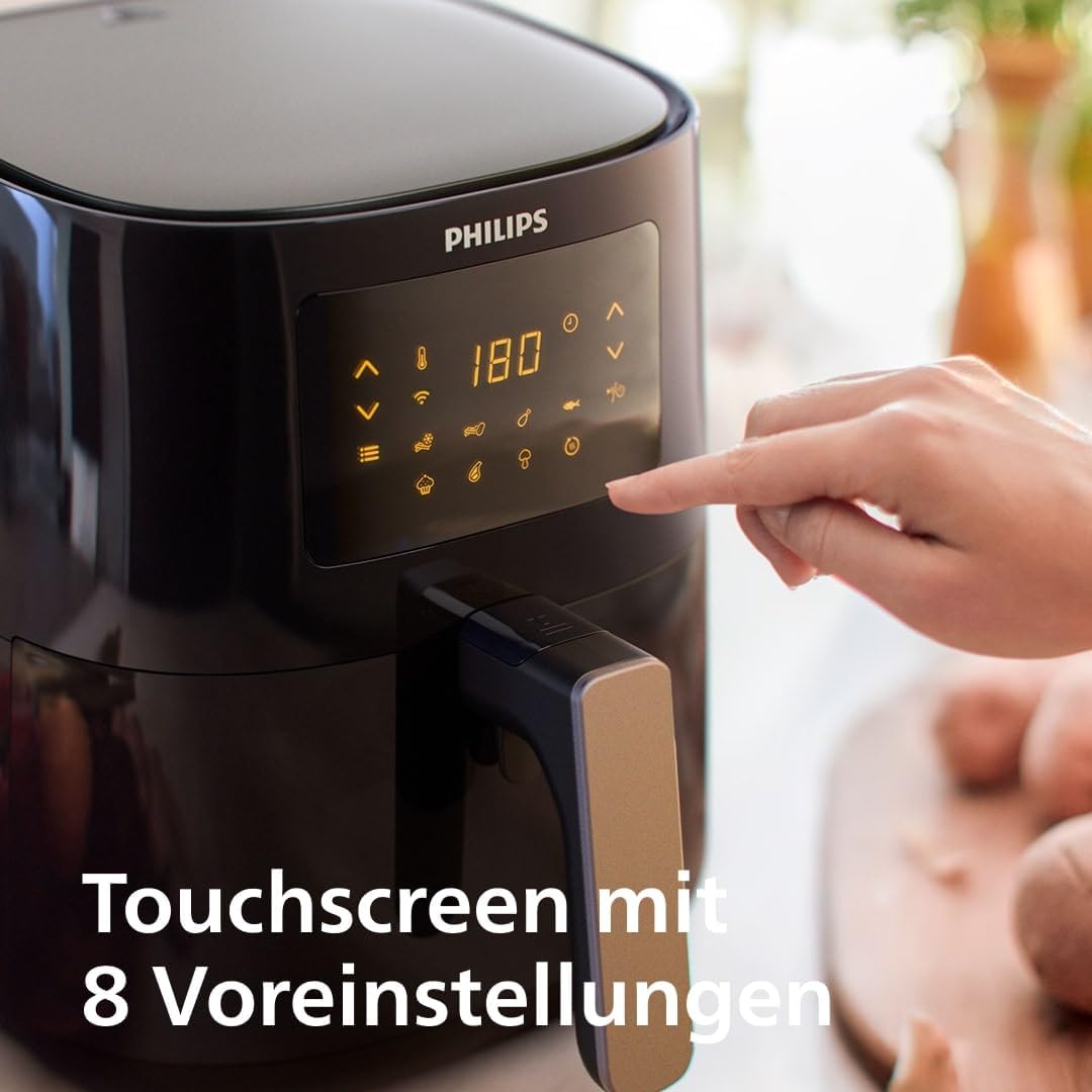Philips Airfryer 5000-Serie L, 4.1L (0.8Kg), 13-in-1 Airfryer, Wifi verbunden, 90% Weniger Fett mit Rapid Air Technologie, Rezepte-App