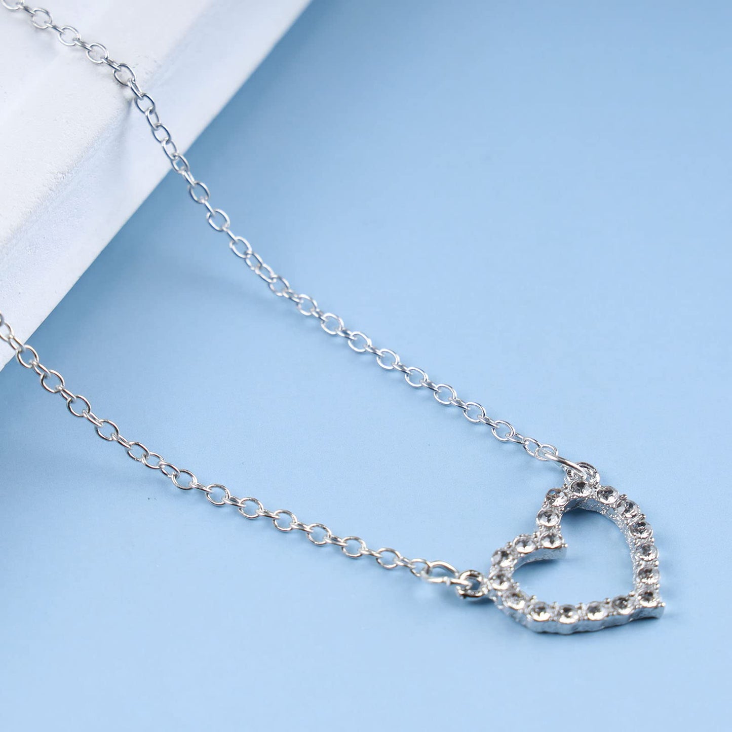 Atentuyi Tiny CZ Heart Pendant Necklace