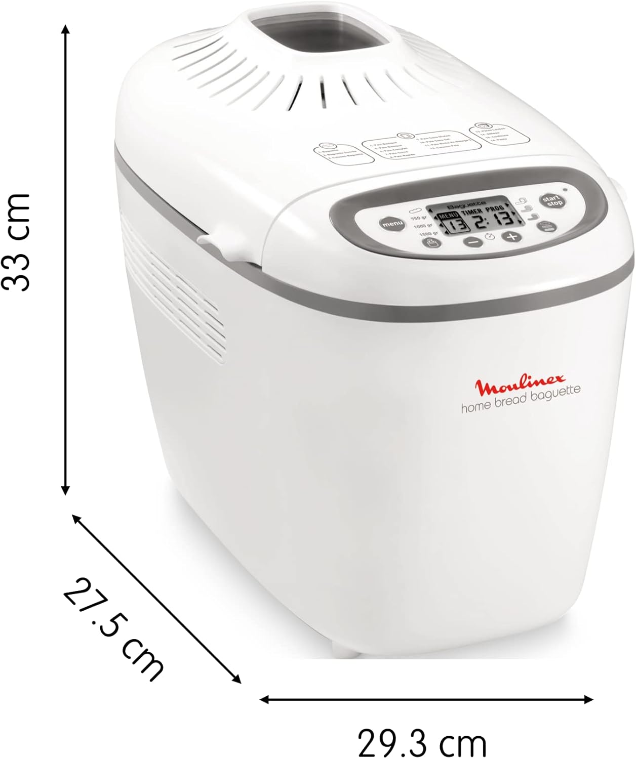 Moulinex OW6101 Home Bread Baguette Brotbackautomat, Kunststoff, 1.5 kilograms, Weiß