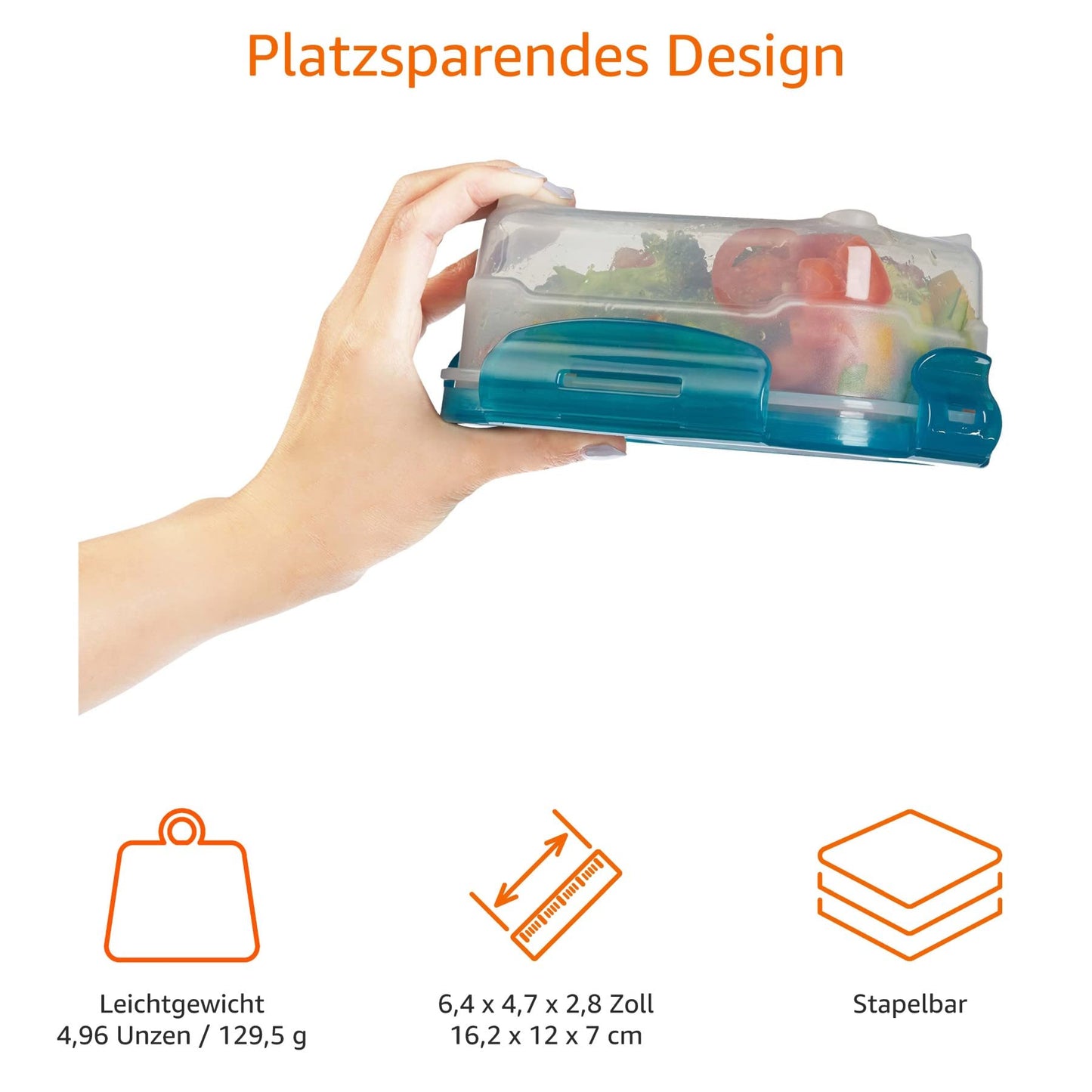 Amazon Basics Gefrierbehälter im Set, mit Deckel, luftdicht, auslaufsicher, stapelbar, für Kühlschrank/Gefriertruhe, BPA-frei, Kunststoff, mikrowellen- und spülmaschinenfest, 6 Stück 1er-Pack, farblos