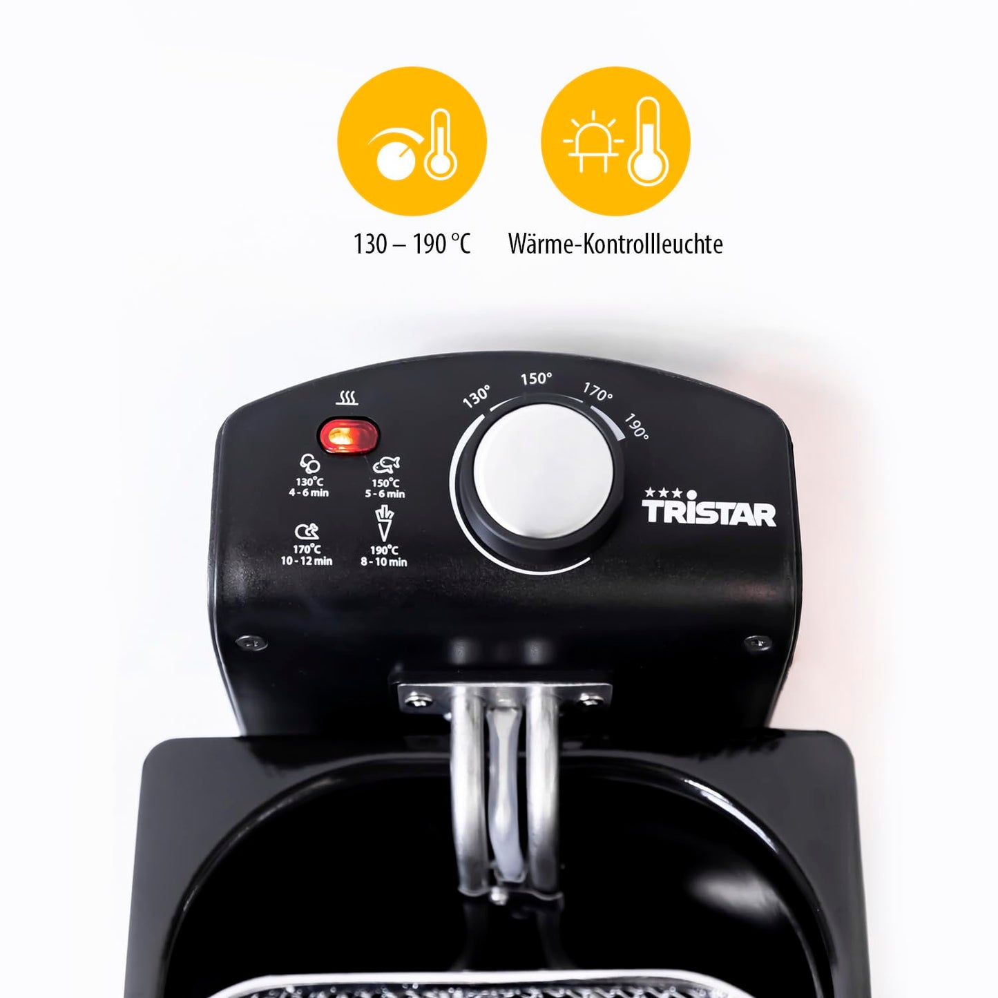 Tristar Fritteuse, 3L Kapazität, 2000 W, Cool Zone Technologie, Edelstahl, Einstellbares Thermostat, Leicht zu Reinigen, Abnehmbare Teile, FR-9325, Silver, NEU