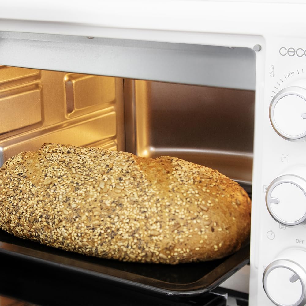 Cecotec Tischofen Bake&Toast 1090 Black, 10 L, 1000 W, 60-Minuten-Timer, Temperaturregelung bis zu 230ºC, Backblech, Grillrost und Zange mit Griff