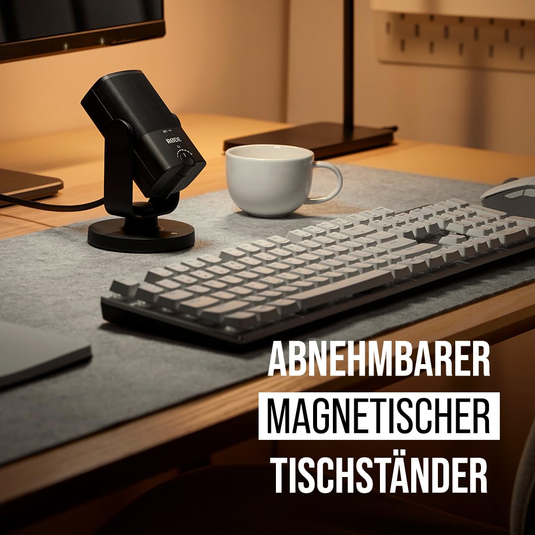 RØDE NT-USB+ Professionelles USB-Mikrofon für Profi-Audioaufnahmen direkt auf dem Computer oder Mobilgerät, schwarz