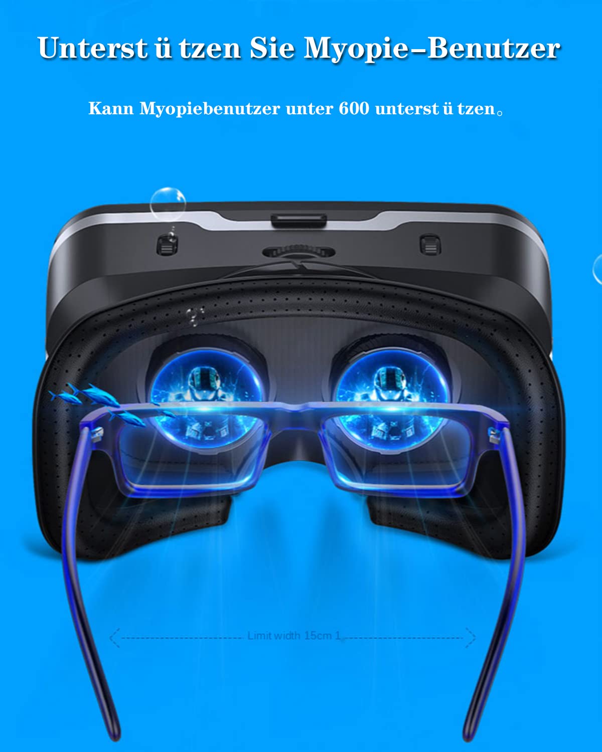 VR Brille für Handy,VR Headset Virtual Reality Brille 3D mit Bluetooth Fernbedienung Erleben Spiele für Android/iOS 4,7-7,2 Zoll Handys Kinder Erwachsene Geschenk 2023 New