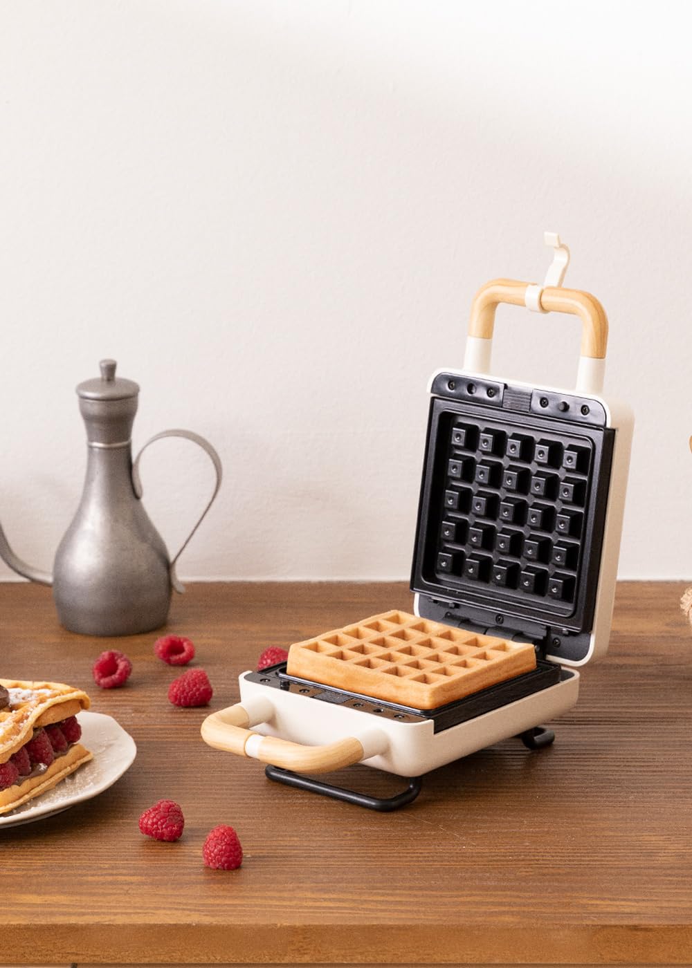 CREATE/STONE STUDIO/Sandwichmaker und Waffeleisen in Rosa-Barbie / 2 austauschbare Antihaftplatten, 1 Scheibe, 100º Offnung, BPA-frei, 105º Öffnung, Cool-Touch-Griff, 600W