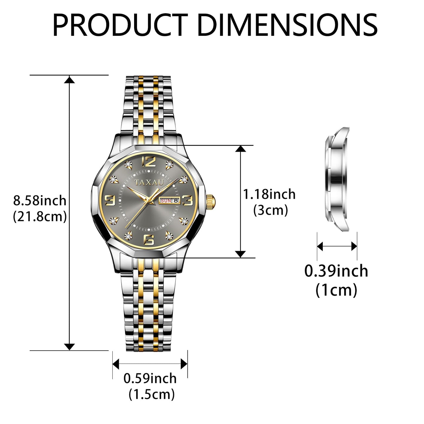 Taxau Uhr Frauen Luxus Edelstahl Uhren Frauen Kleid für Frauen wasserdichte Analog Quarz Damenuhren Klassische Reloj para Mujer