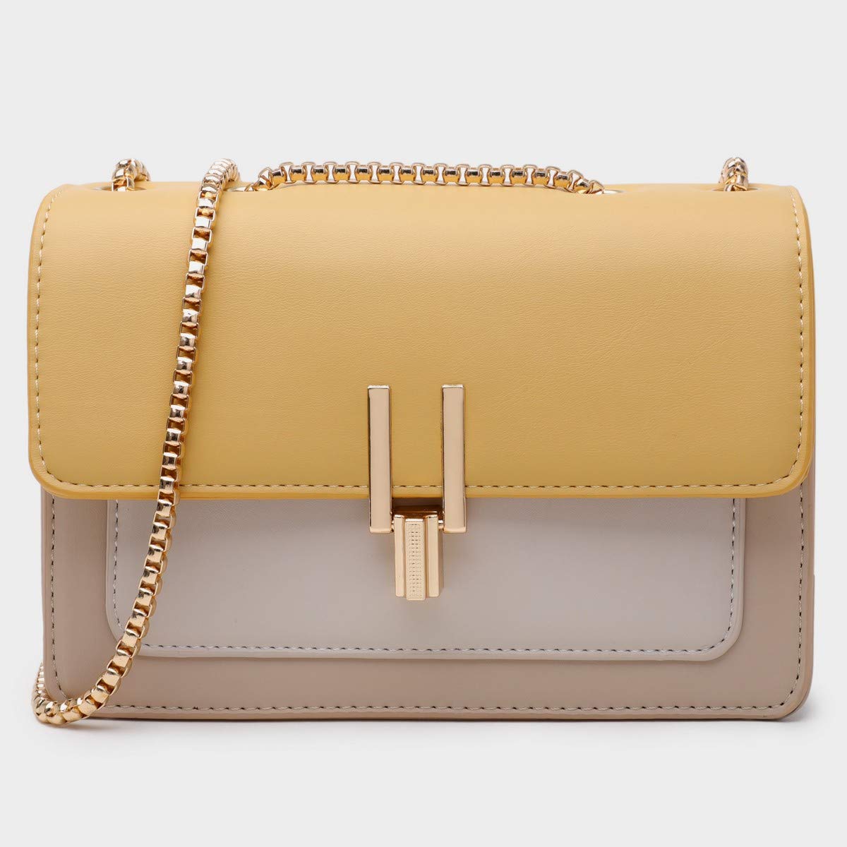 Color-Block Chain Shoulder Bag