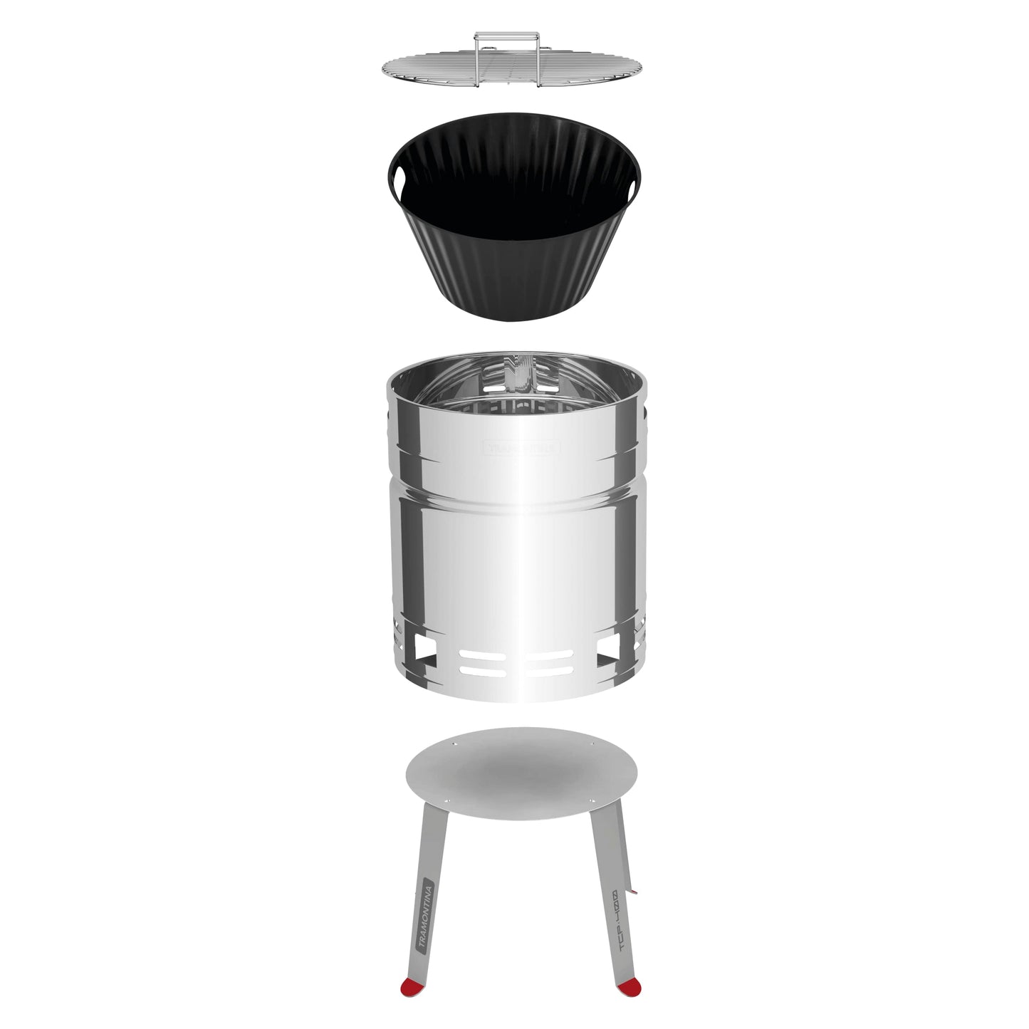 Tramontina Barbecue barrel, barbecue barrel, BBQ, charcoal grill, grill, stainless steel