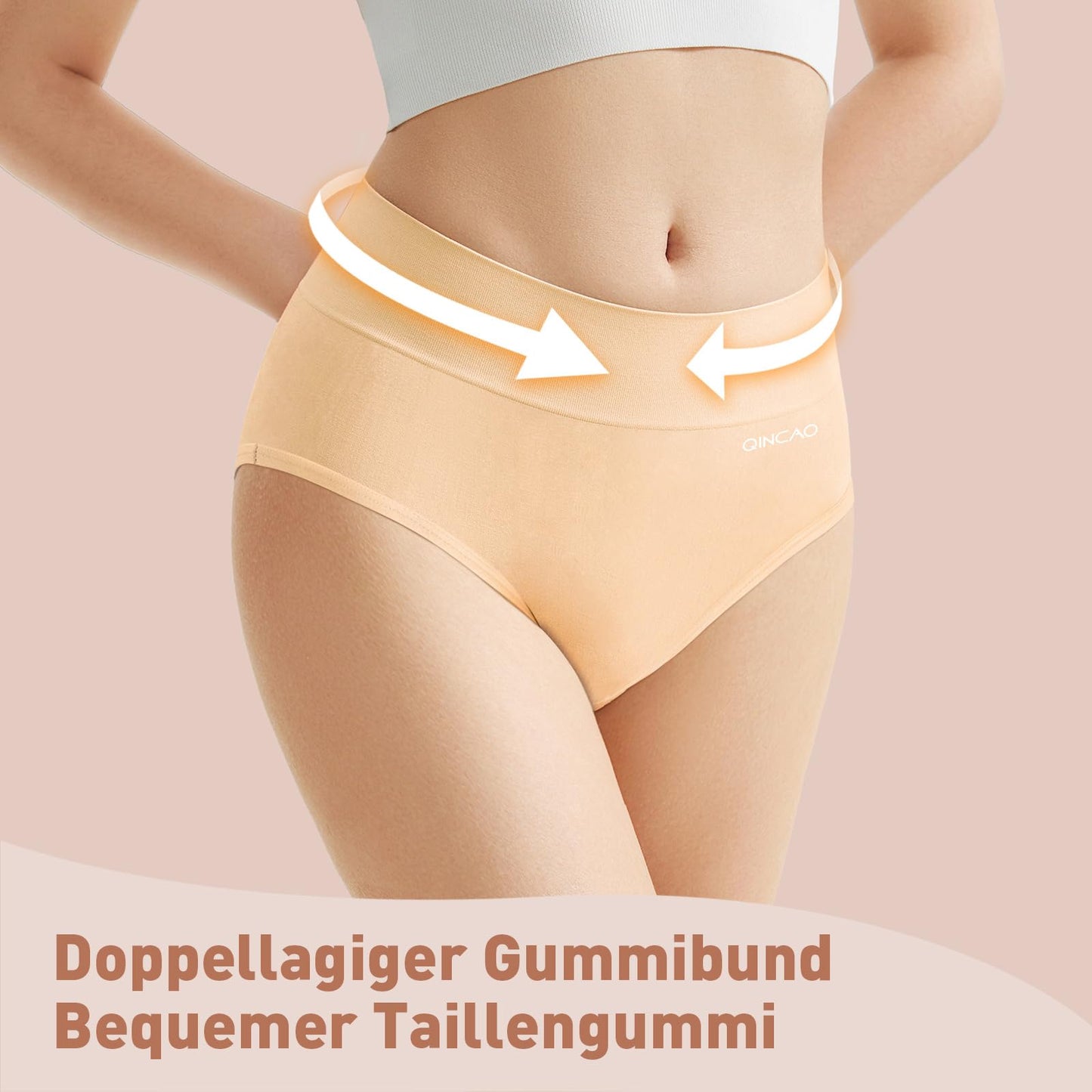 Women's High Waist Cotton Briefs Underwear 6-Pack