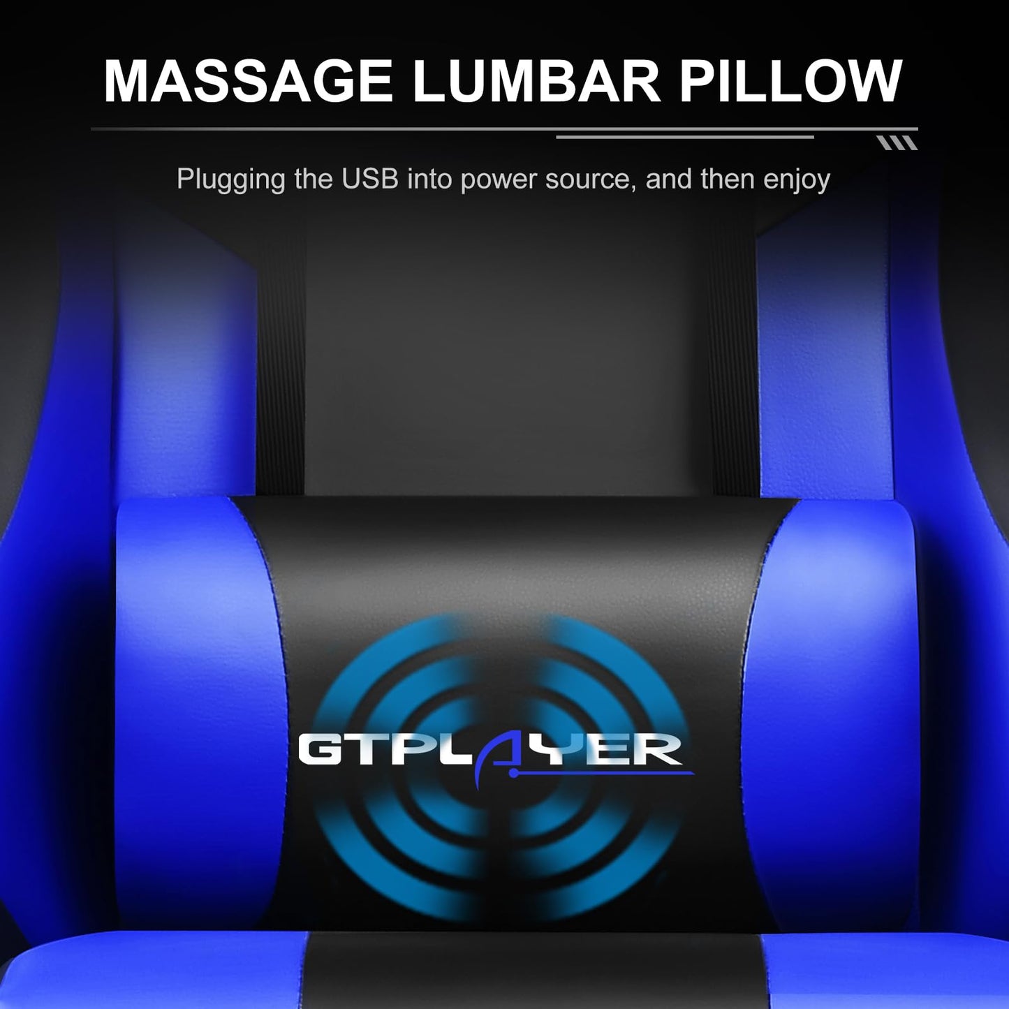 GTPLAYER Office Chair Gaming Chair Massage Gaming Armchair Ergonomic Gamer Chair with Footrest, Headrest Massage Lumbar Cushion, Padded Gaming Chair, Swivel Chair White