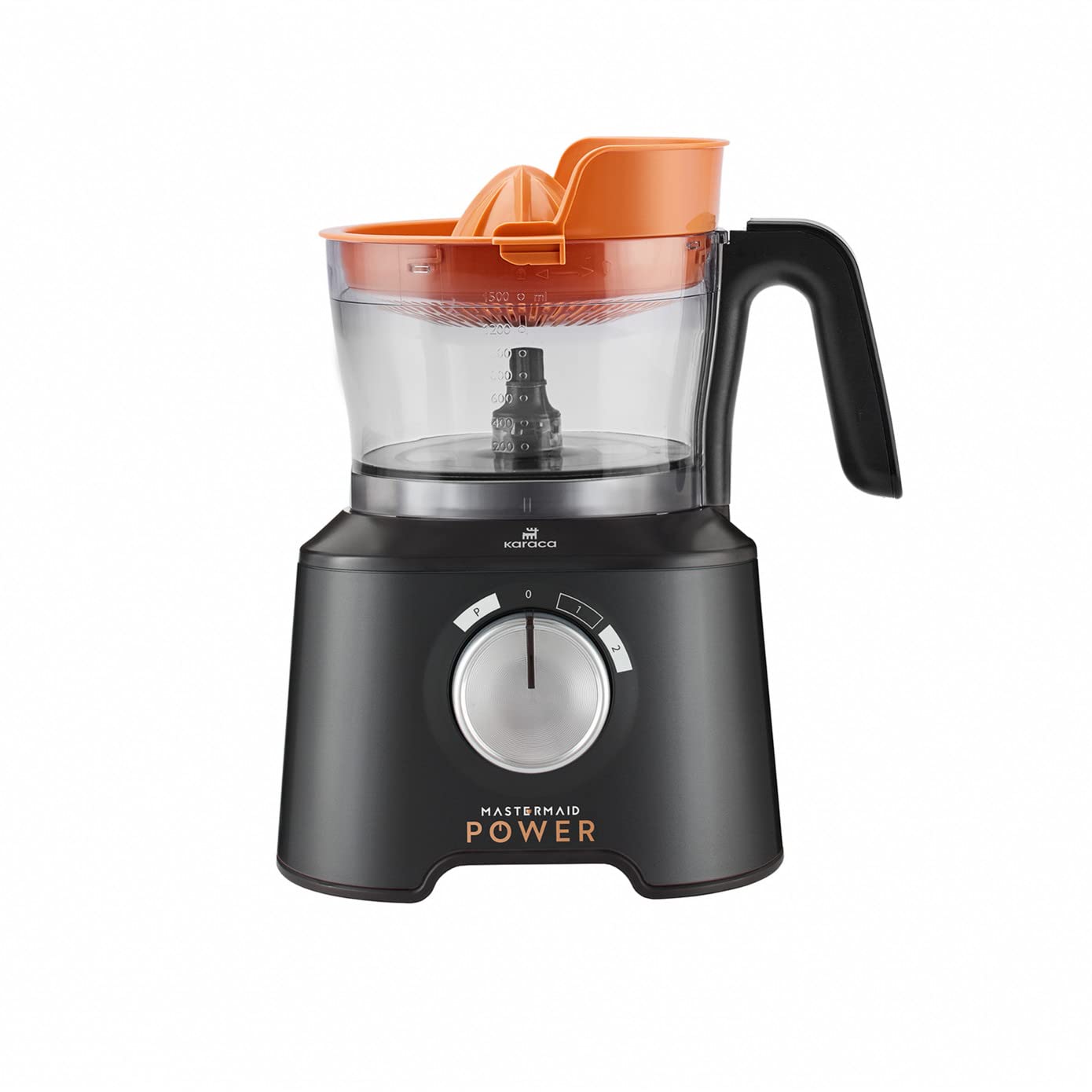 Karaca Mastermaid Power Max 11 in 1 Kitchen Robot Glossy Black 2500 W, Black, Capacity, Chopping, Mixing, Grinding, Grating, Slicing