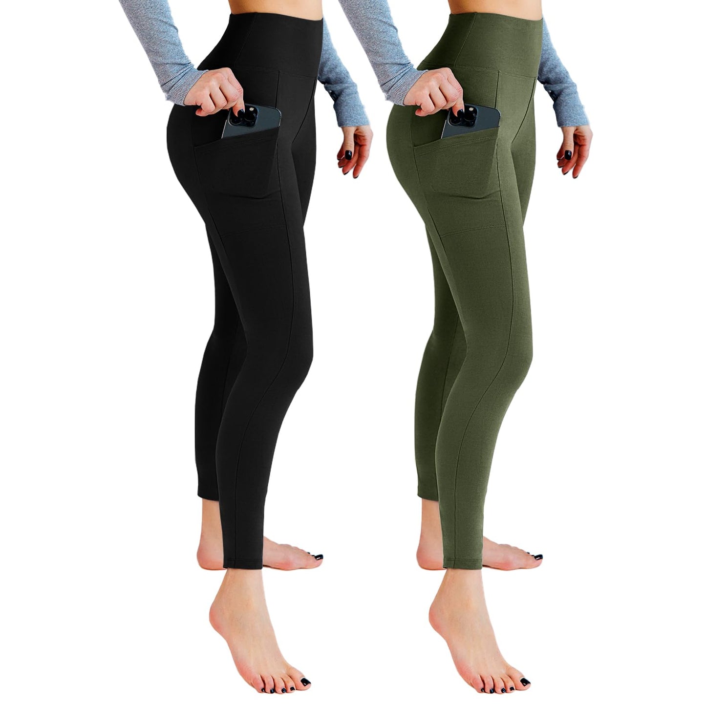 2-Pack Women’s High-Waist Sport Leggings with Pockets