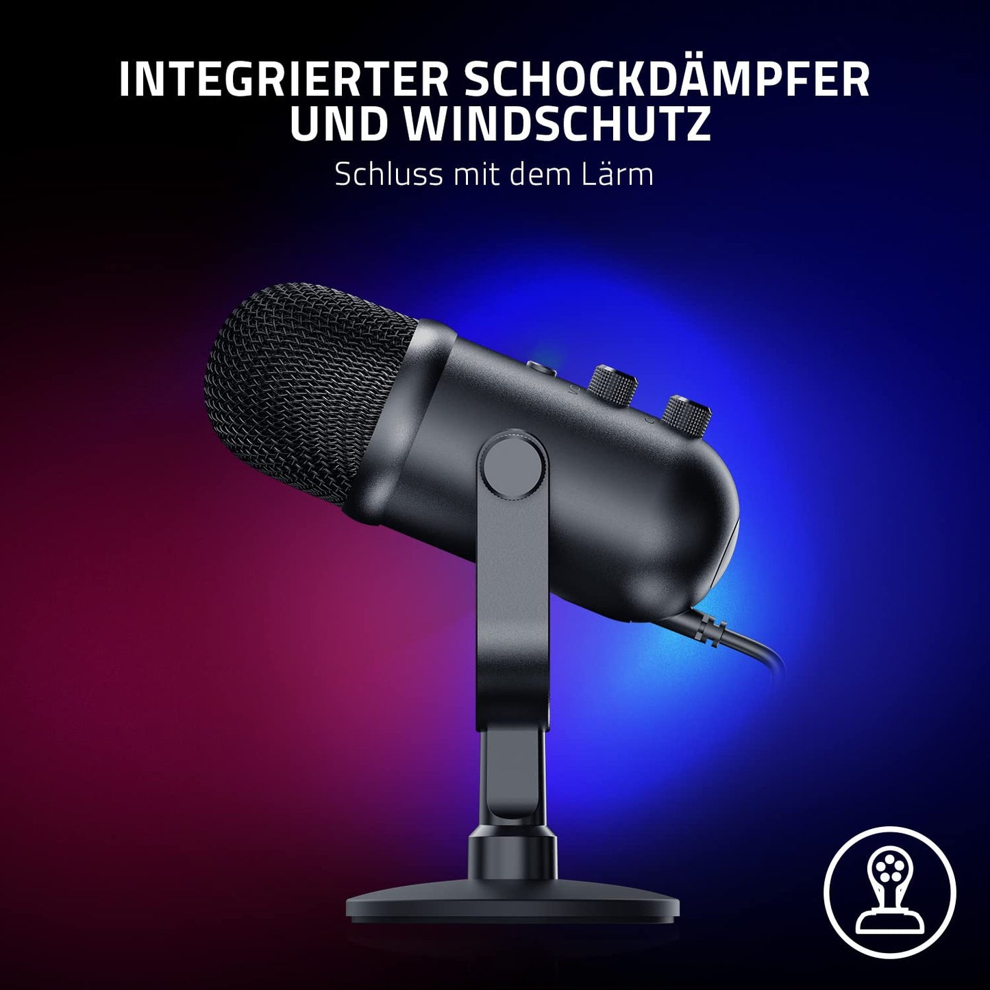 Razer Seiren V3 Mini - Ultrakompaktes USB-Mikrofon (14mm Supernieren Kondensatormikrofon, Tap-to-Mute-Sensor mit LED-Anzeige, integrierter Stoßdämpfer, Plug-and-Play Design) Schwarz