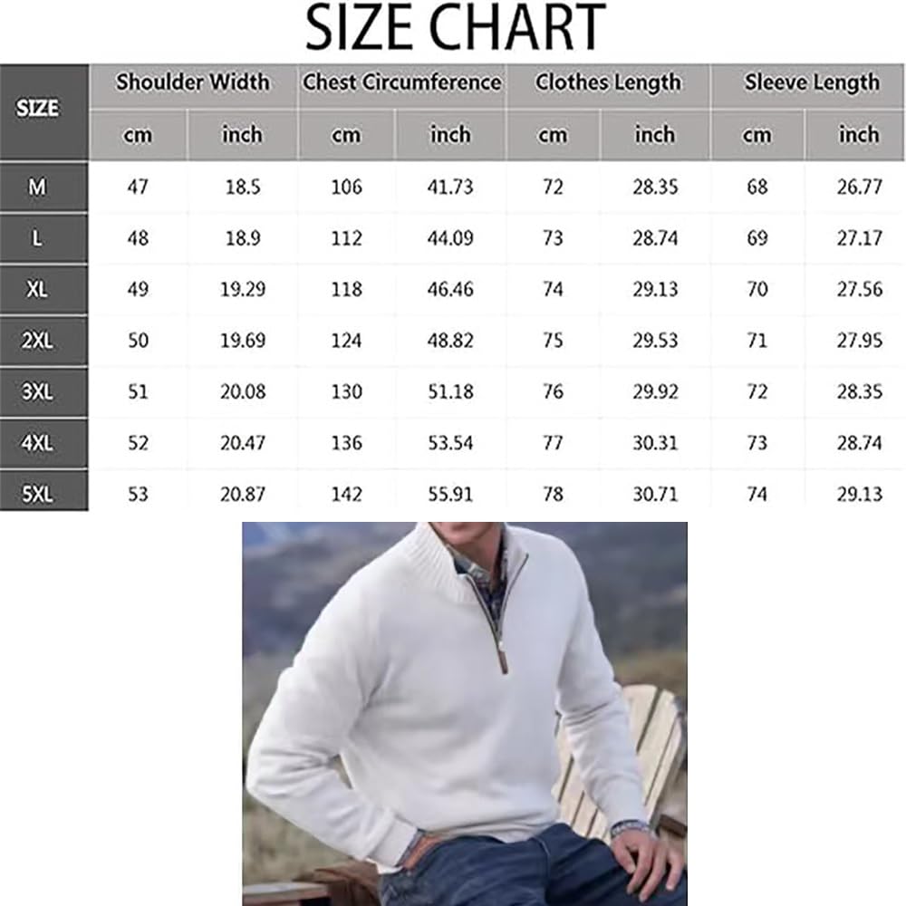 Men’s Cashmere Quarter-Zip Sweater – Soft Knit Stand Collar Pullover