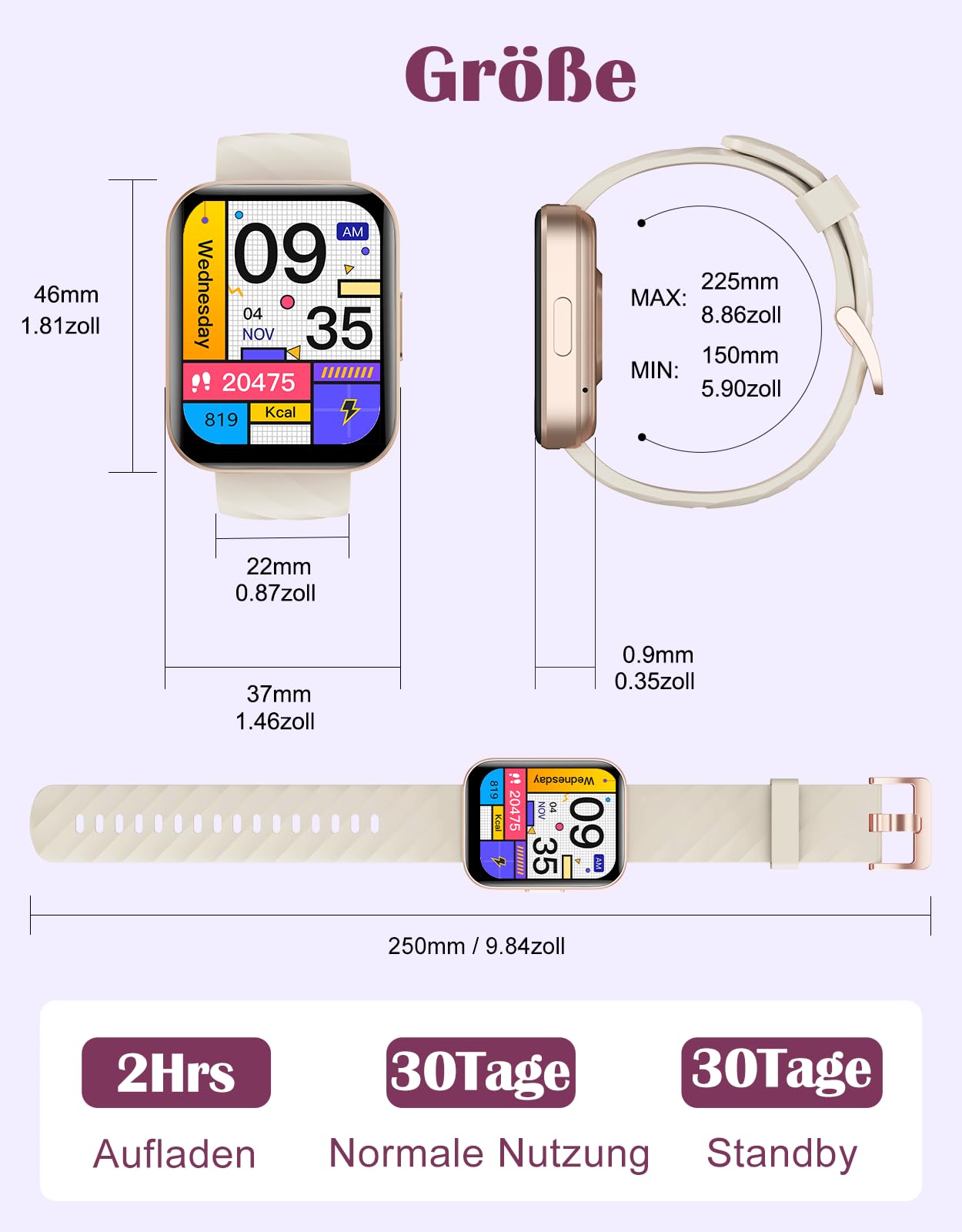 RUIMEN Smartwatch Damen Herren mit Telefonfunktion Fitnessuhr Schrittzähler Uhr mit Pulsmesser SpO2 Messung Schlafüberwachung Nachrichten Multi Trainingsmodi Smart Watch Wasserdicht Für Android iOS