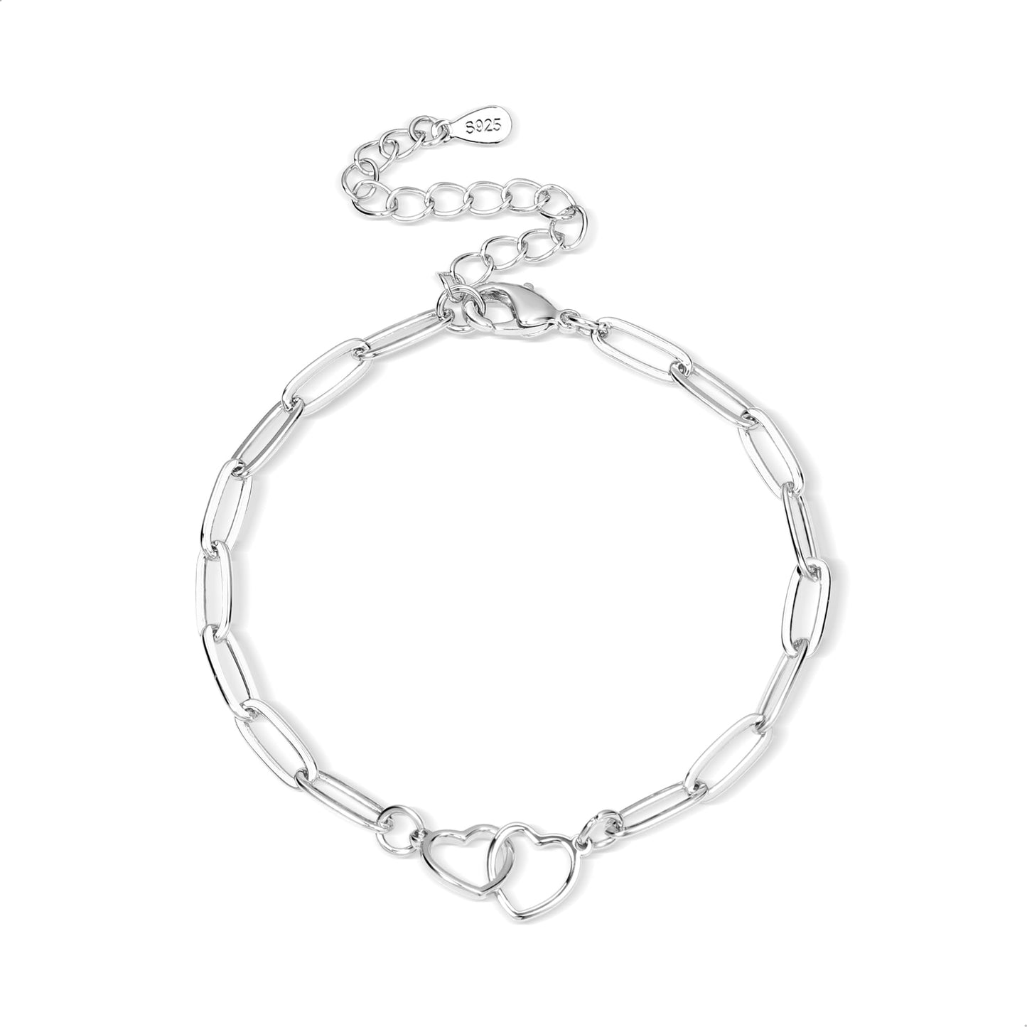 ASH'S CHOICE Double Heart Chain Bracelet