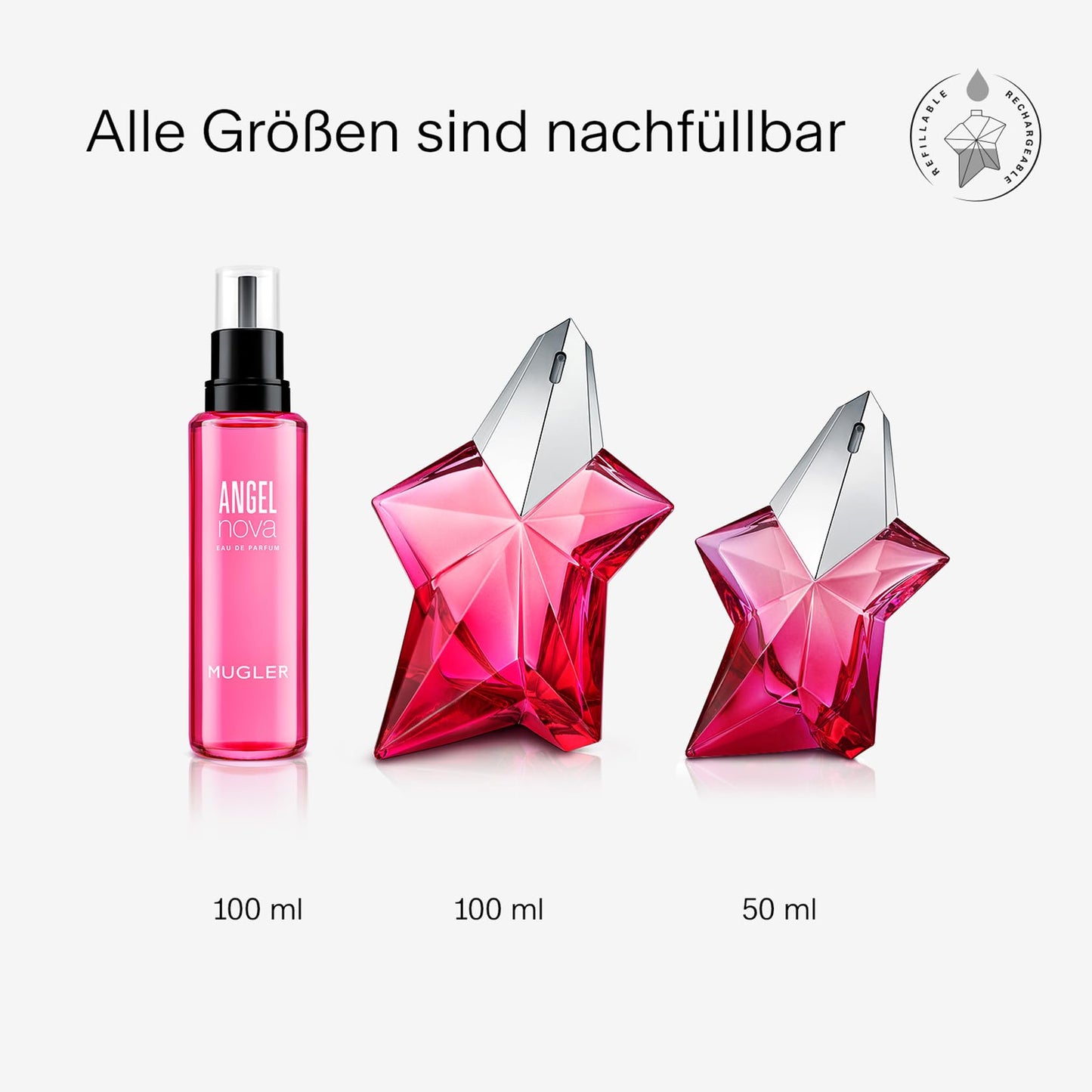 MUGLER Angel Nova Eau de Parfum, Damen-Parfum, Fruchtig, blumig und holzig, Fesselnder Duft, Nachfüllbar