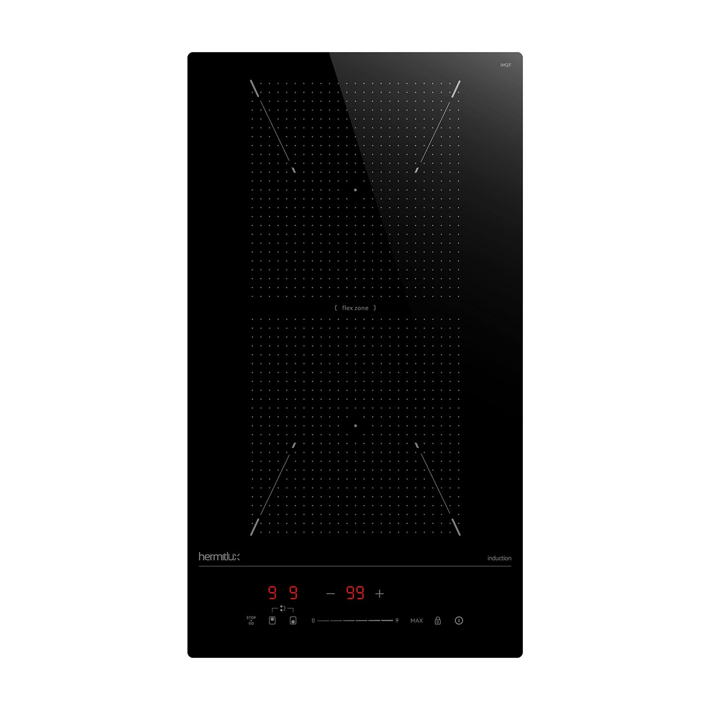 Hermitlux ceramic hob,Built-in 29 cm black glass ceramic electric hob,9 power levels,Sensor touch control, child lock, 1-99 minute timer,Suitable for all pots and pans