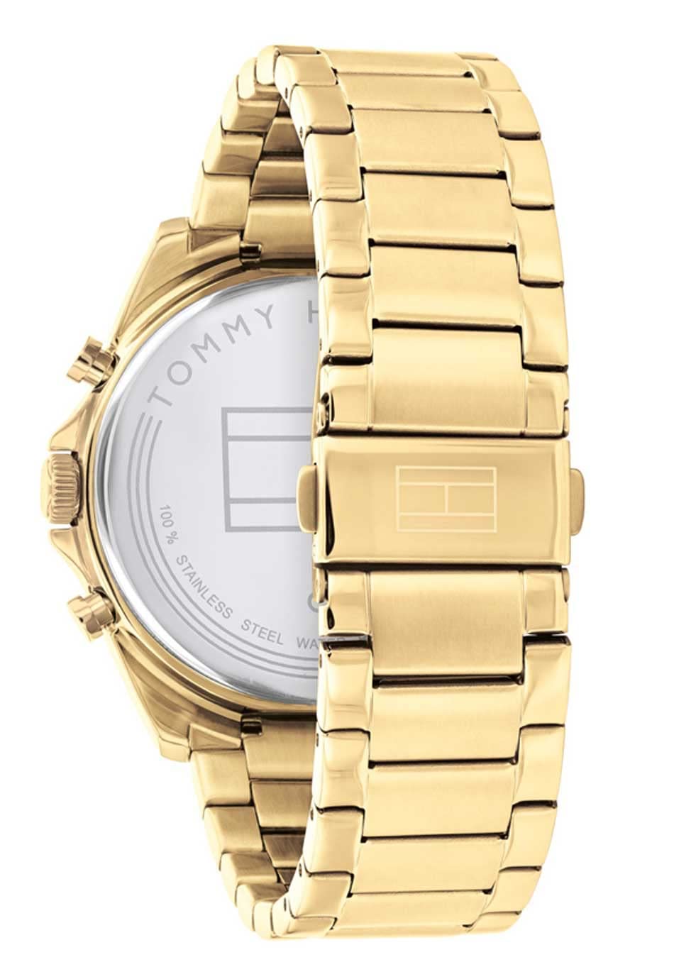 Tommy Hilfiger Multi Zifferblatt Quarz Uhr für Herren mit Silbernes Edelstahl-Mesh-Gliederarmband und Lederarmband