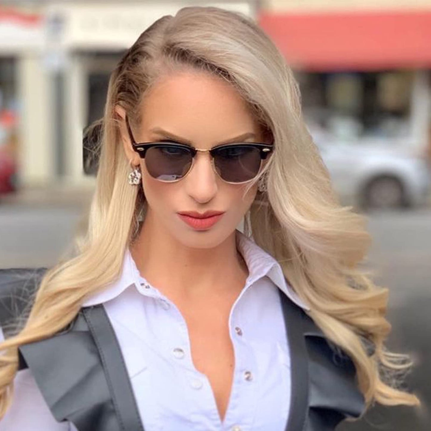 EFE Sonnenbrille-Herren-Damen-Polarisiert-Rechteckig-Sonnenbrillen Unisex Retro Klassische Vintage Polarisierte Brille UV400 Schutz Classic Sunglasses Eckig für Fahren