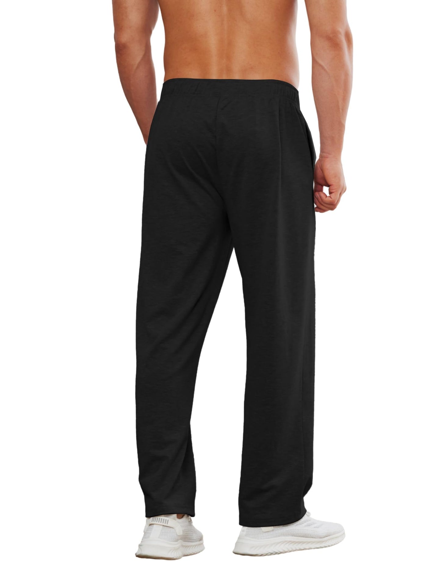 PINSPARK Men's Rehab Joggers with Full-Length Zipper