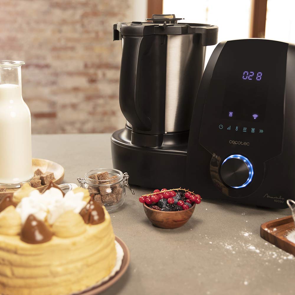 Cecotec Mambo 11090 Multifunctional Kitchen Robot 1600 W, 37 Functions, App, Scale and 3.3 Litre Stainless Steel Jug, Dishwasher Safe, Recipe Book and Accessories