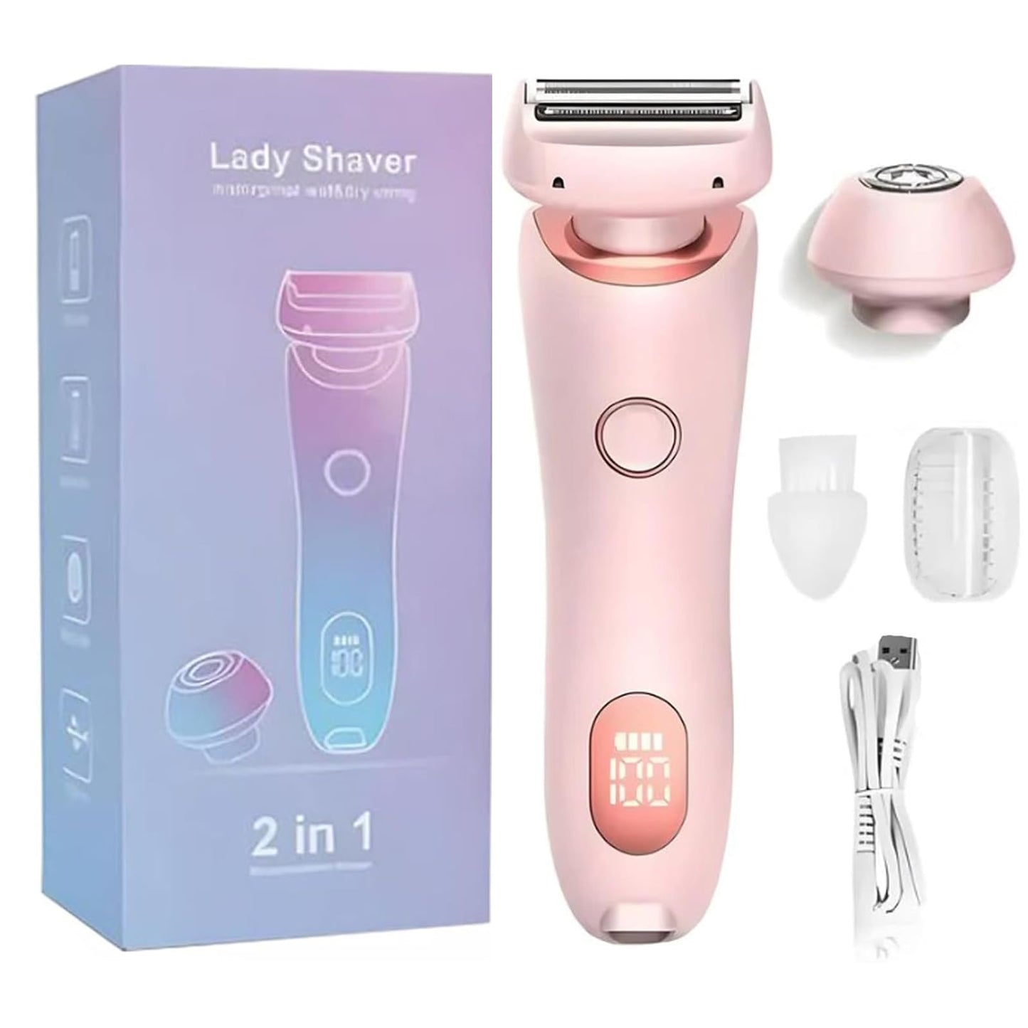 SkinGlow Pro - Nanorasierer, SkinShine Pro - Rasierer, Beautibloom Razor, Glide Pro Premium Rasierer, intimrasierer für frauen, Elektrische Bikini Trimmer Rasierer mit LED-Anzeige für Damen