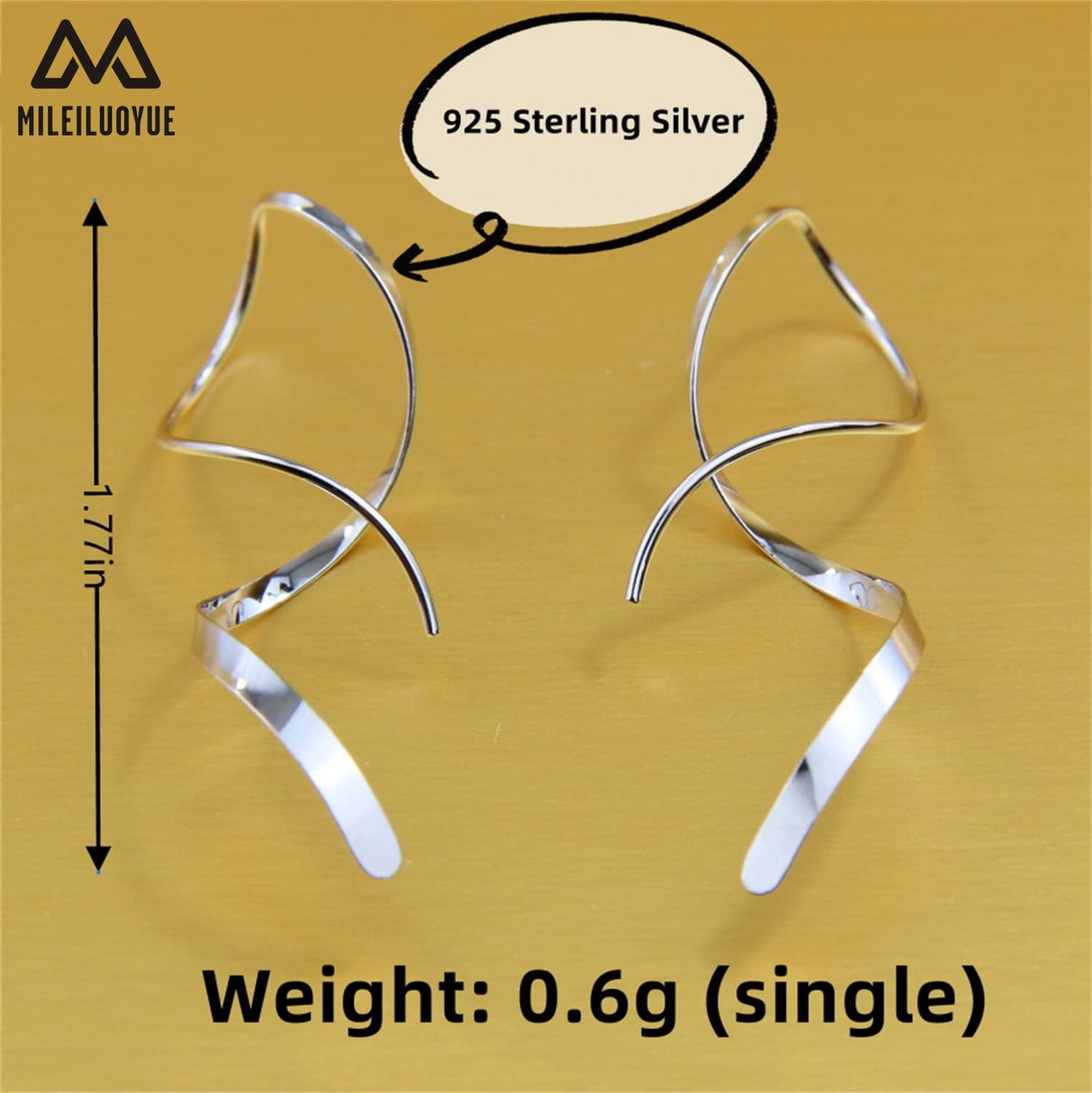 Spiral Threader Earrings for Women – Hand-Curved Dangle Design