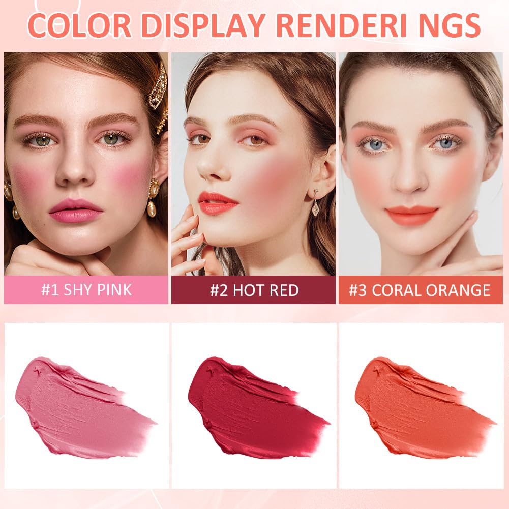 LOPHE Cream Blush Stick - 3 Pieces Set