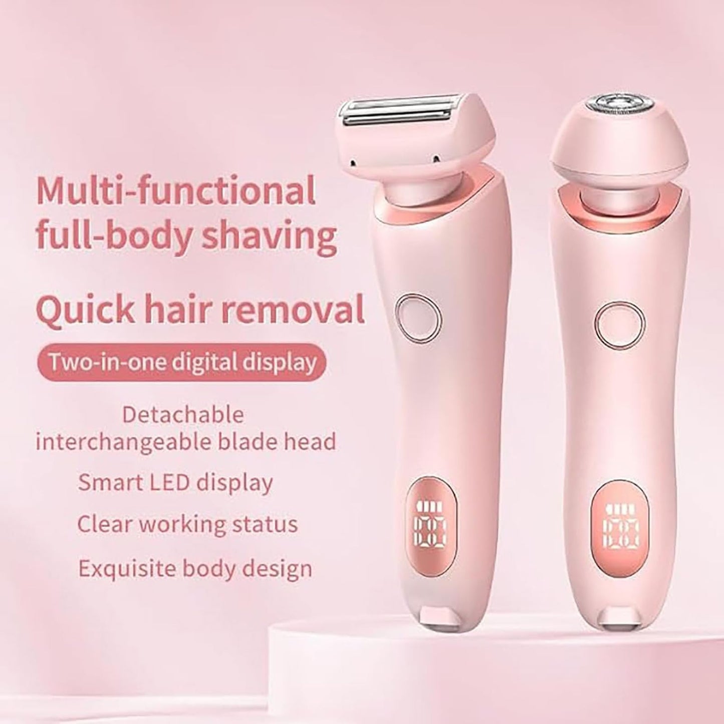 SkinGlow Pro - Nanorasierer, SkinShine Pro - Rasierer, Beautibloom Razor, Glide Pro Premium Rasierer, intimrasierer für frauen, Elektrische Bikini Trimmer Rasierer mit LED-Anzeige für Damen