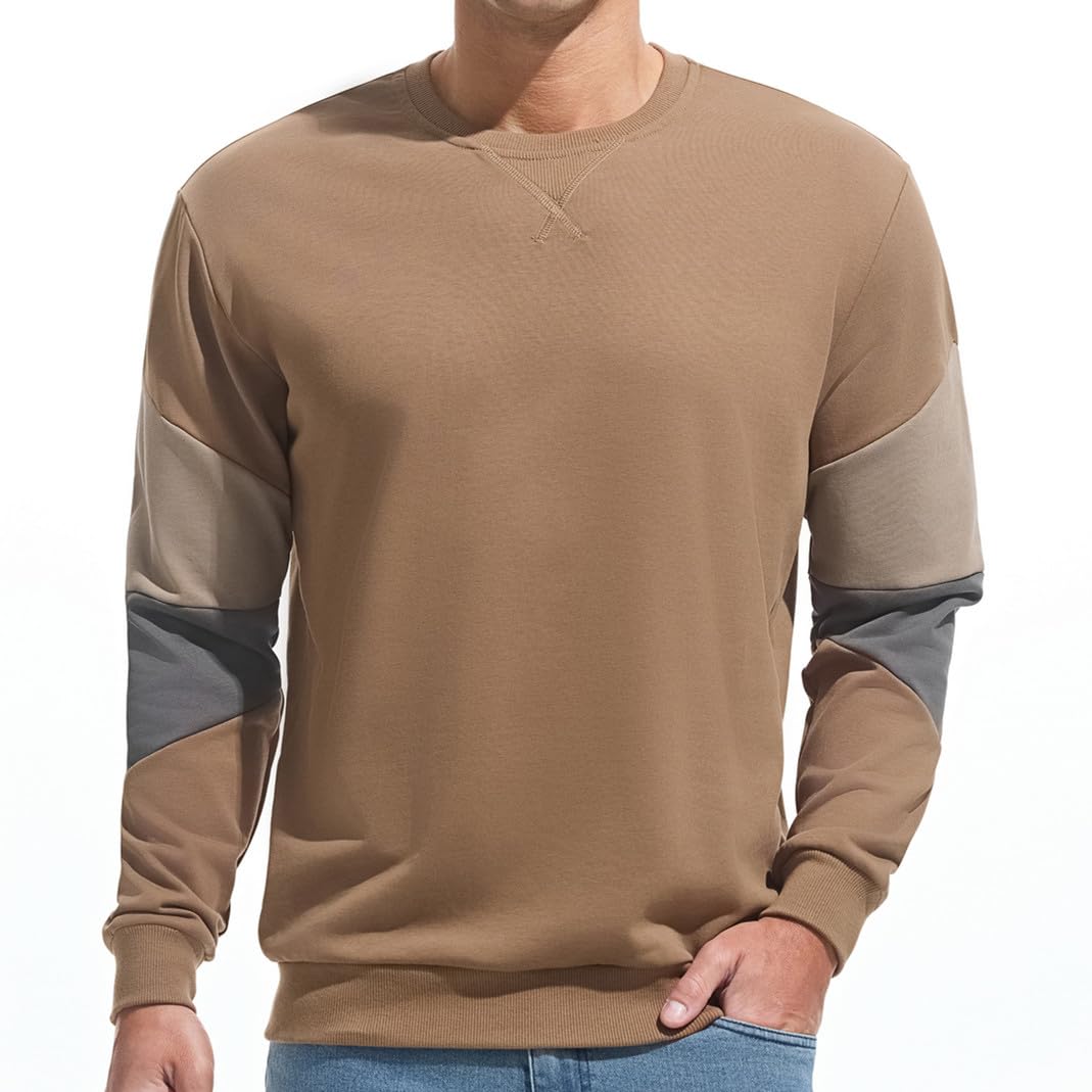 VEIISAR Men’s Basic Sweatshirt – Long Sleeve Crew Neck Pullover
