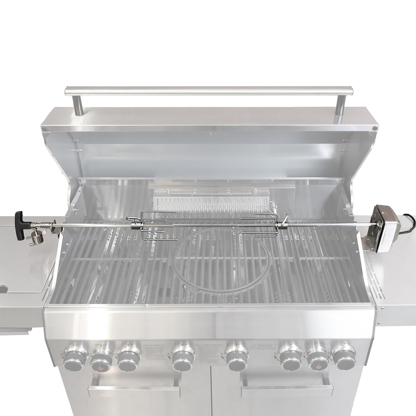 Taino Platinum Yamara Dark 6+2 Steel Gas Grill, 6 Burners, Ceramic Sear Burner, Ceramic Back Burner, Piezo Ignition, Cast Iron Cooking Grid