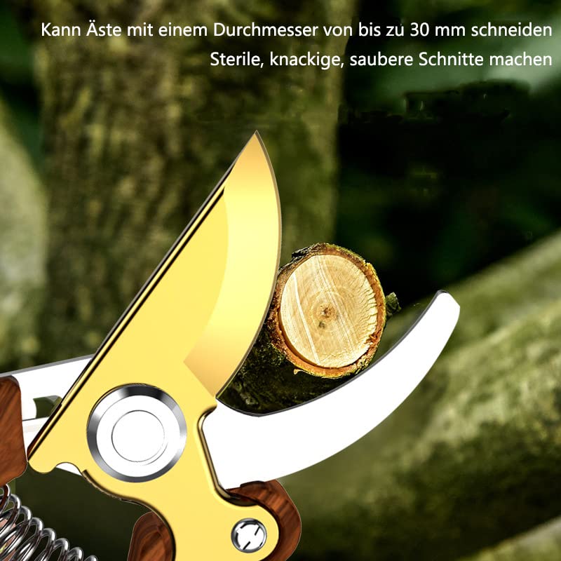Horsvill Gartenschere, Gartenschere für die Gartenarbeit Heavy Duty, Japanische Gartenschere mit SK4-Stahl, Gartenschere für den Außenbereich, Bypass-Gartenschere, Heckenschere, Baumtrimmer (Grün)