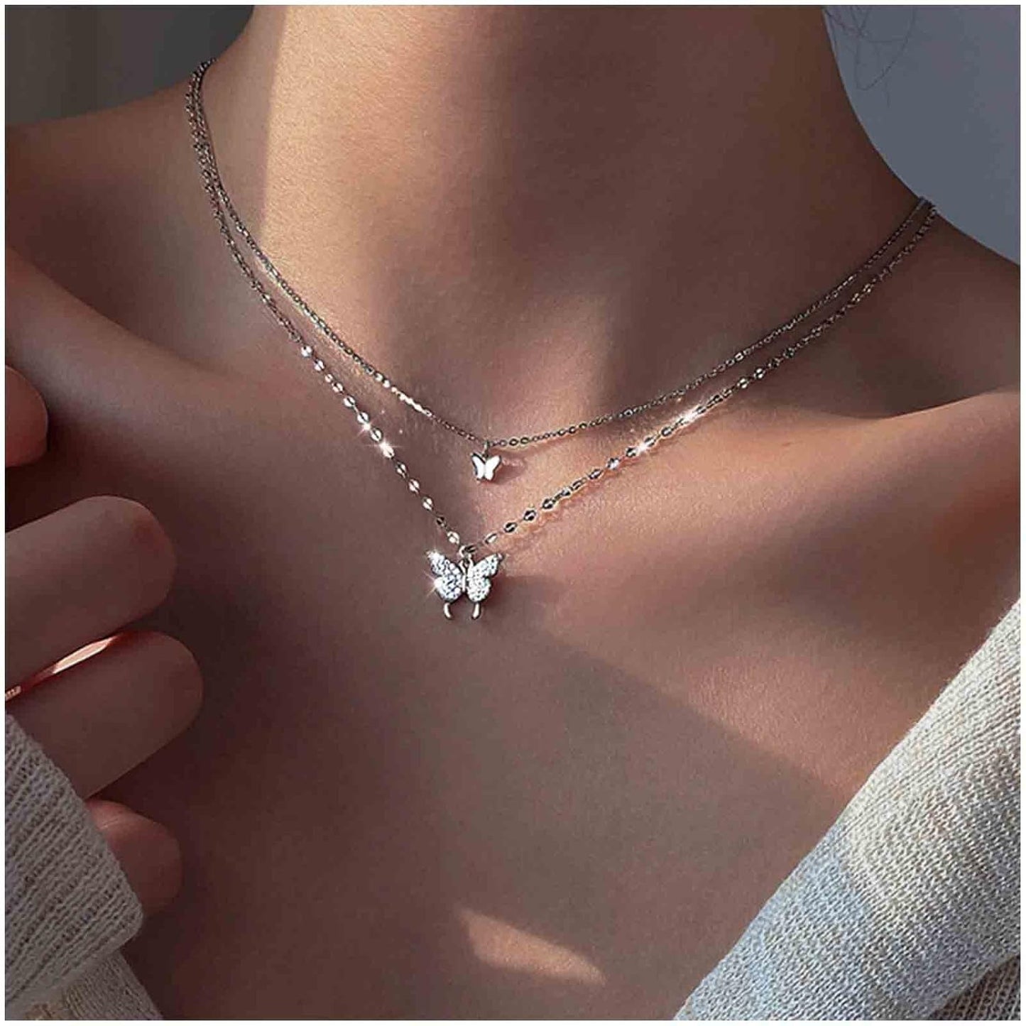 Cimenexe Bohème Butterfly Pendant Choker Necklace