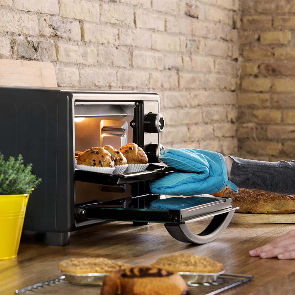 Cecotec Tischofen Bake&Toast 1090 Black, 10 L, 1000 W, 60-Minuten-Timer, Temperaturregelung bis zu 230ºC, Backblech, Grillrost und Zange mit Griff