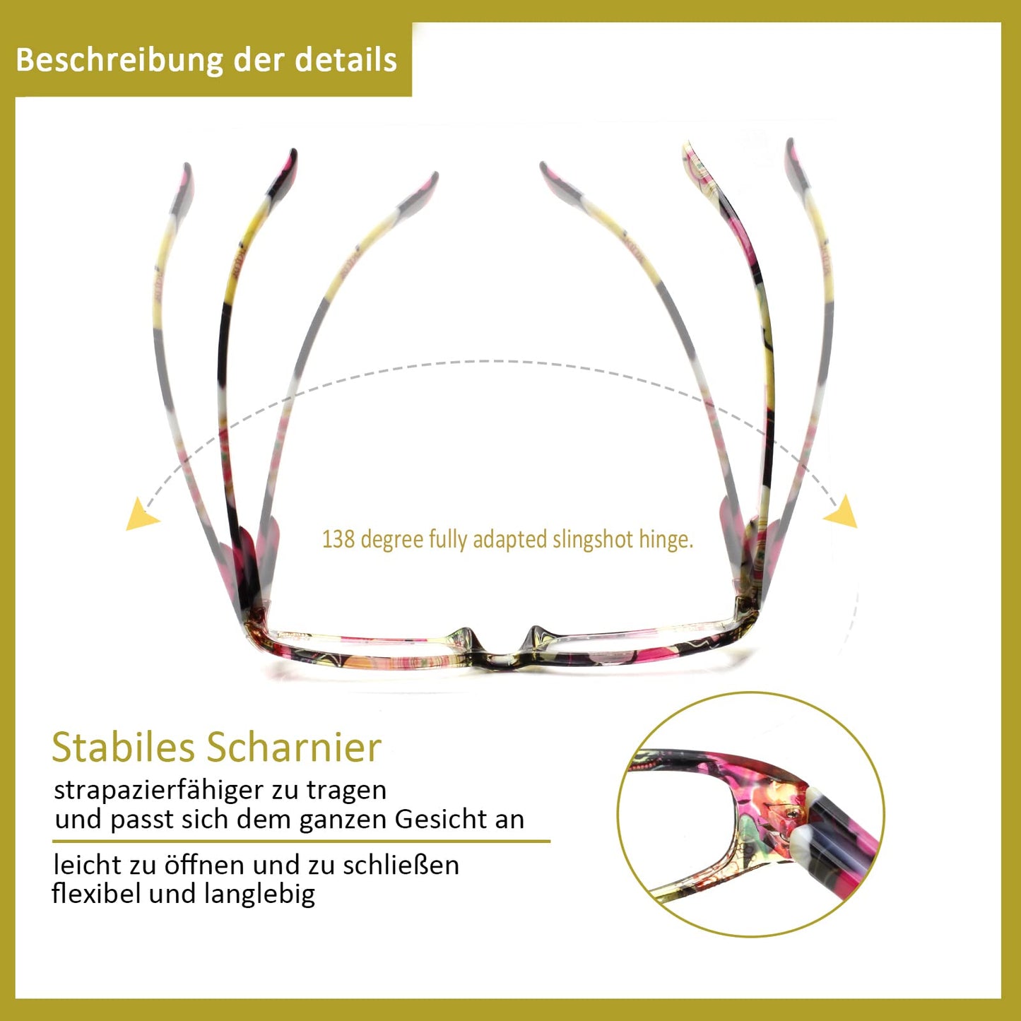 COJWIS 4 Pack Damen Lesebrille Mit Schönes Muster Brille Federscharnierleser für Frauen Reader (4 Farbe Mischen-2, 2.00, multiplier_x)