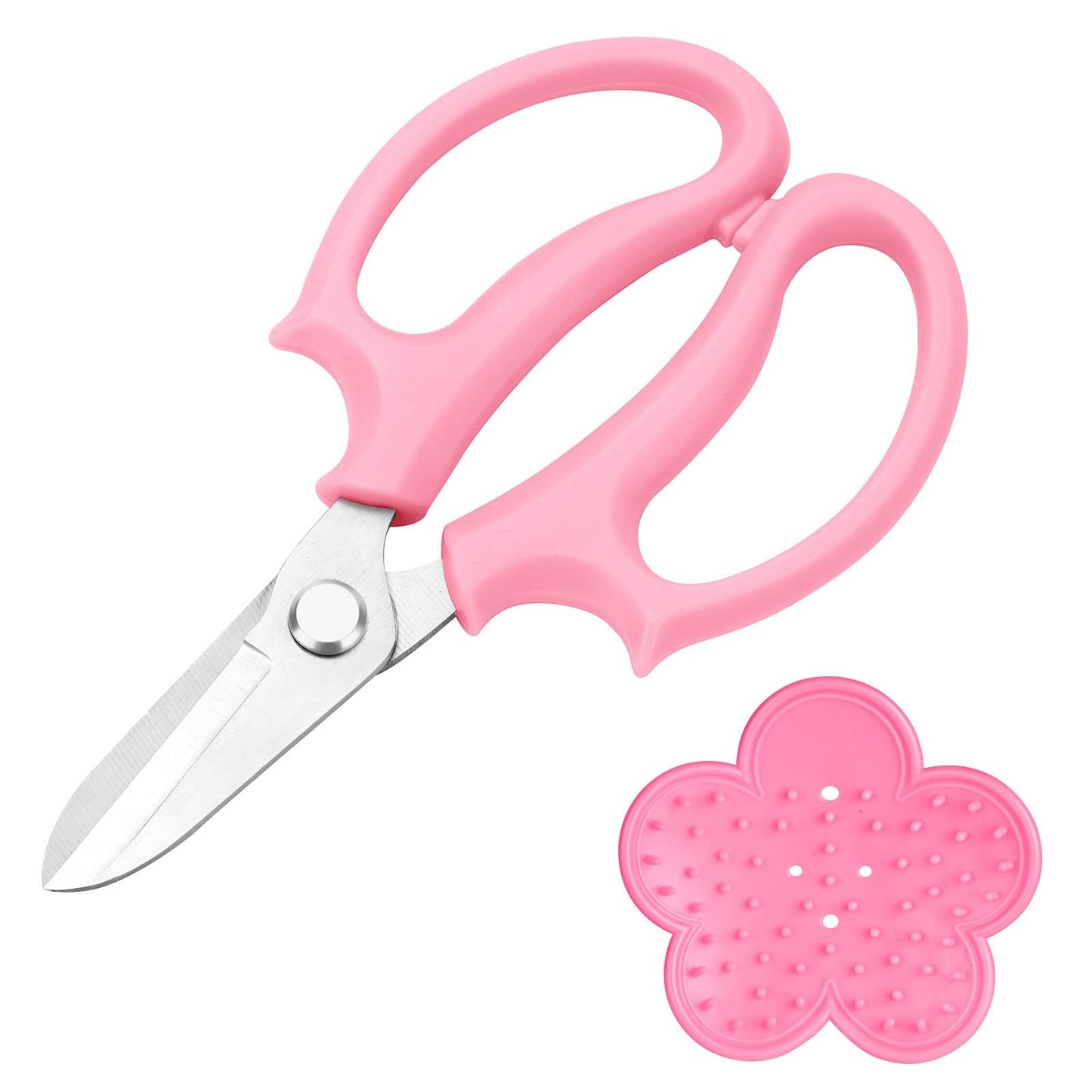 OFFCUP Gartenschere, Bypass Baumschere Bequeme, Stahl-klingen Blumenschere Und Ein Paar Grüne Handschuhe, Antihaftbeschichtet Rebschere, Edelstahl-klingen Rosenschere Für Frische Äste Und Zweige