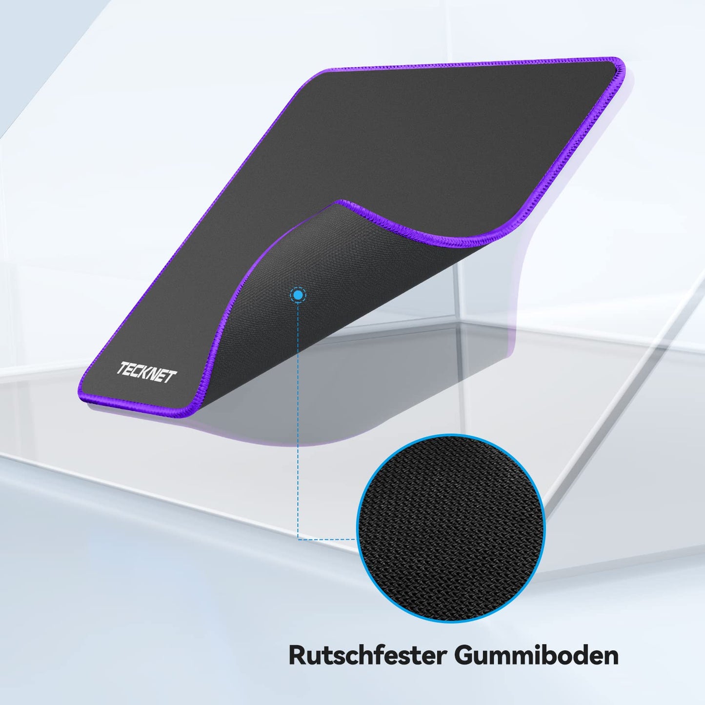 TECKNET Mauspad, 280 x 210 mm Gaming Mousepad mit Wasserdicht und Rutschfester Gummi für PC-Büro, Arbeit, Gaming, Studium, Laptop, Computer, Zuhause-Schwarz
