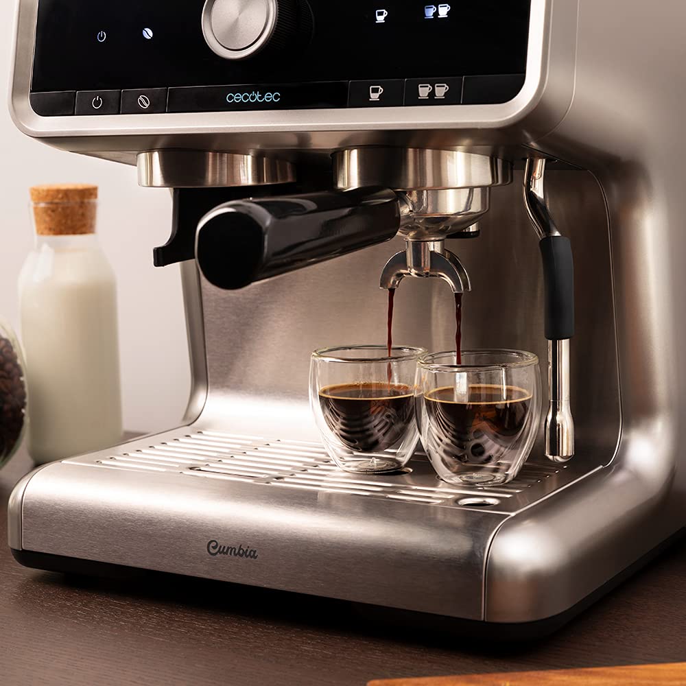 Cecotec Espressomaschine Barista Power Espresso 20 Barista Maestro, 2250 W, 20 Bar, Manometer und 2 Thermoblocks, Kaffeebohnenbehälter, 20-stufiges Mahlwerk, Dampfauslass