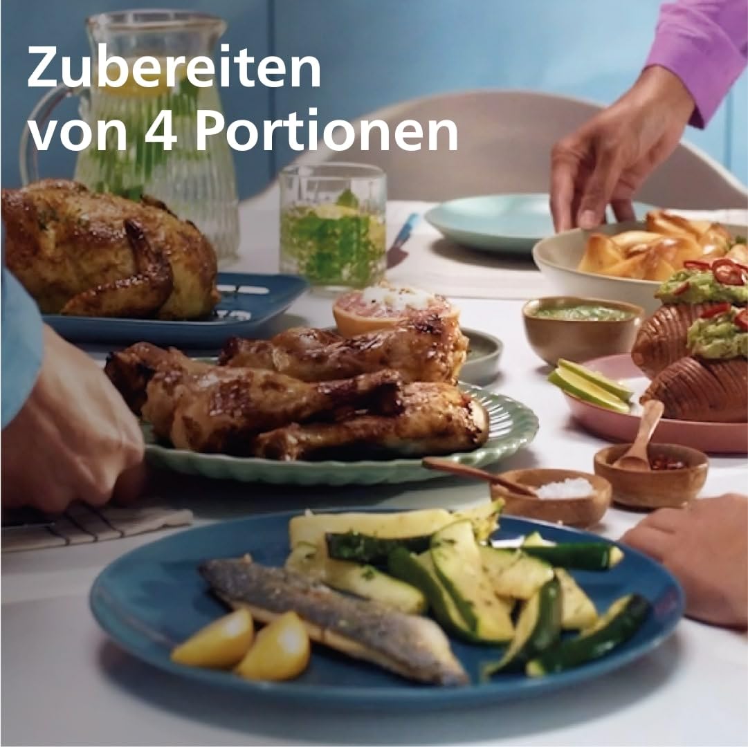 Philips Airfryer Dual Basket 3000 Series, 9L, 2 Körbe, 2 Gerichte gleichzeitig fertig, RapidAir Plus Heißlufttechnologie, 90% weniger Fett, Energieeffizient, HomeID Rezepte-App