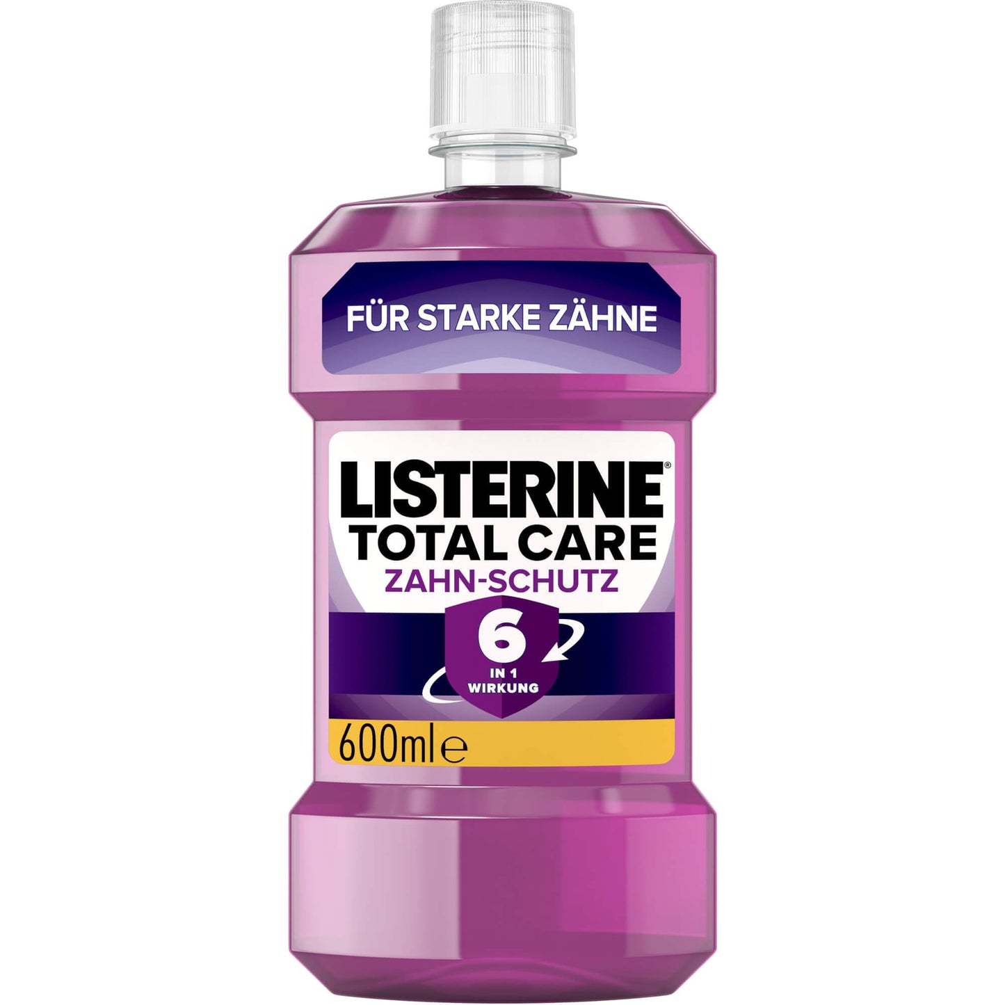 LISTERINE Total Care Zahn-Schutz (6 x 500 ml) - Testsieger Stiftung Warentest, 6 in 1 Wirkung, 24h frischer Atem, schützt gegen Karies & Zahnfleischprobleme, antibakterielles Mundwasser