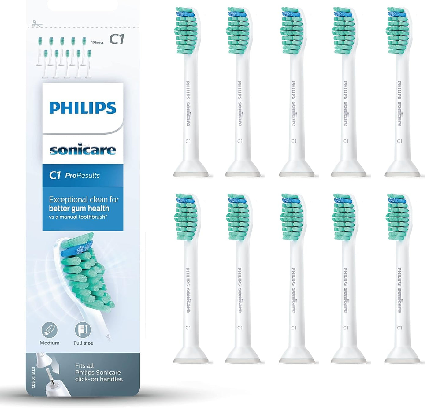 Philips Sonicare Original ProResults Standard Schallzahnbürstenköpfe - 8er-Pack in Weiß