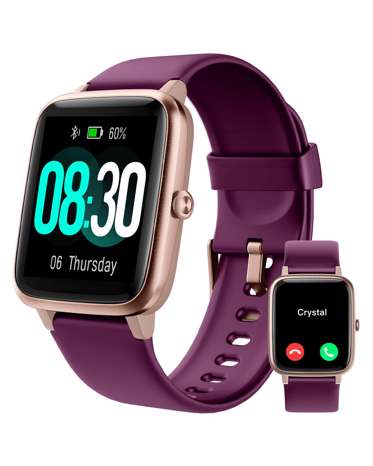 GRV Smartwatch für Damen Herren mit Telefonfunktion,Fitnessuhr mit Pulsmesser SpO2 Schlafmonitor Schrittzähler IP68 Wasserdicht,Multi Sportmodi Smart Watch Fitness Tracker für iOS Android Handy