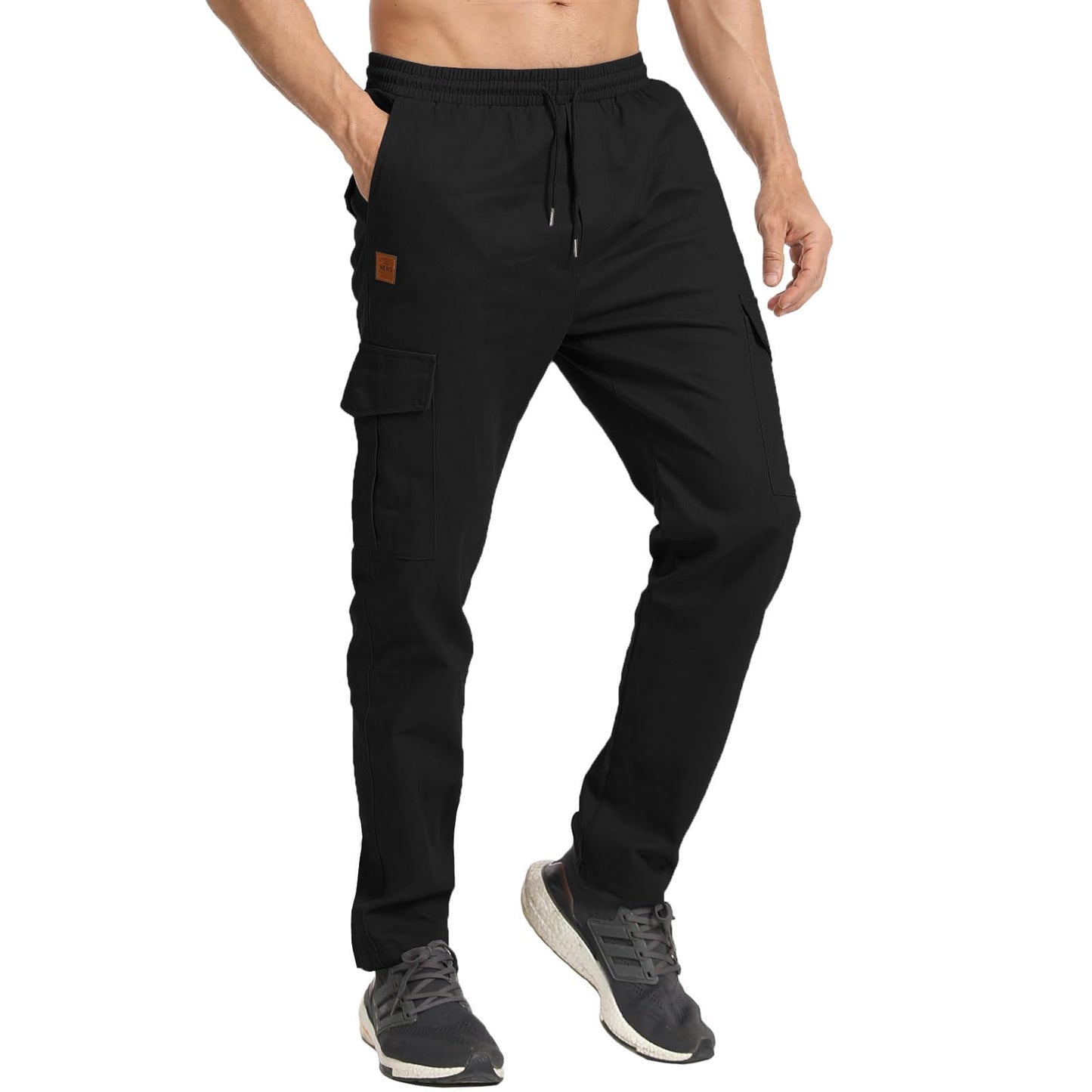 JustSun Men’s Cargo Jogger Pants – 100% Cotton Chino Style
