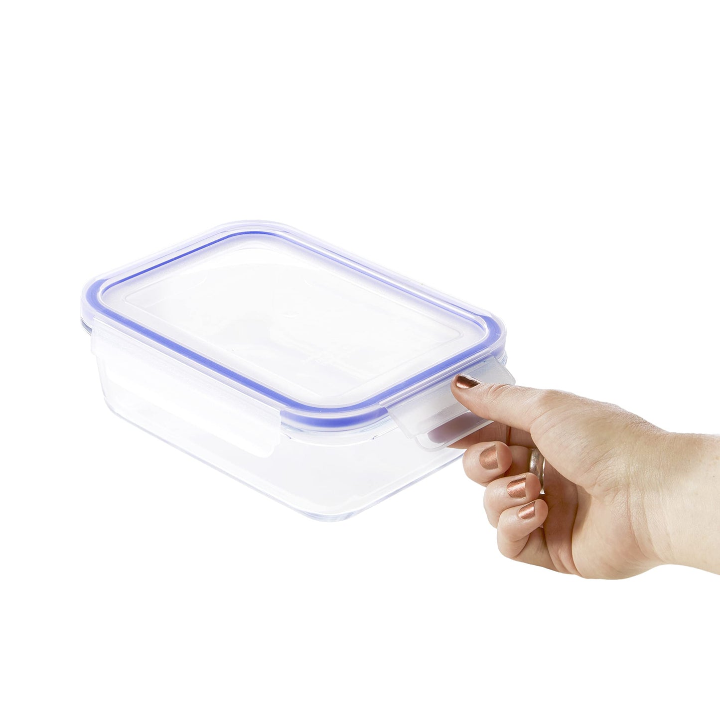 Frischhaltedosen aus Glas für Lebensmittel, 14er-Pack (7 Behälter + 7 Deckel), BPA-freie (7er Pack) , Transparent, Blau