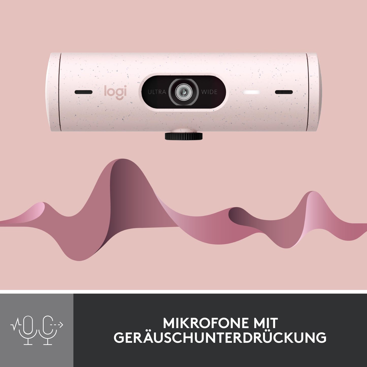 Logitech Brio 500 Full-HD-Webcam mit Auto-Lichtkorrektur, Zeigemodus, Doppelmikrofon + Rauschunterdrückung, Webcam-Abdeckung, für Microsoft Teams, Google Meet, Zoom, USB-C-Kabel - Graphit