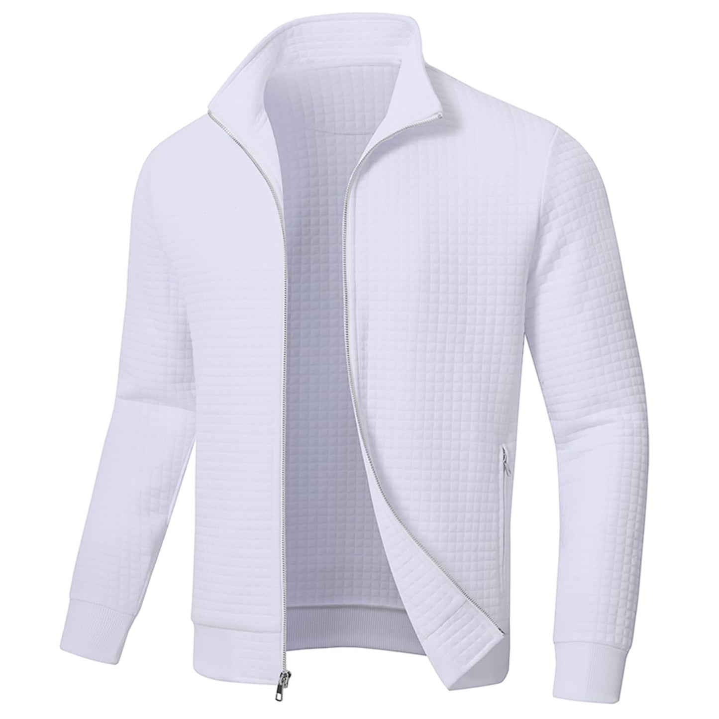 Men’s Transitional Jacket – Lightweight Winter Jacquard Coat with Zipper Pocket
