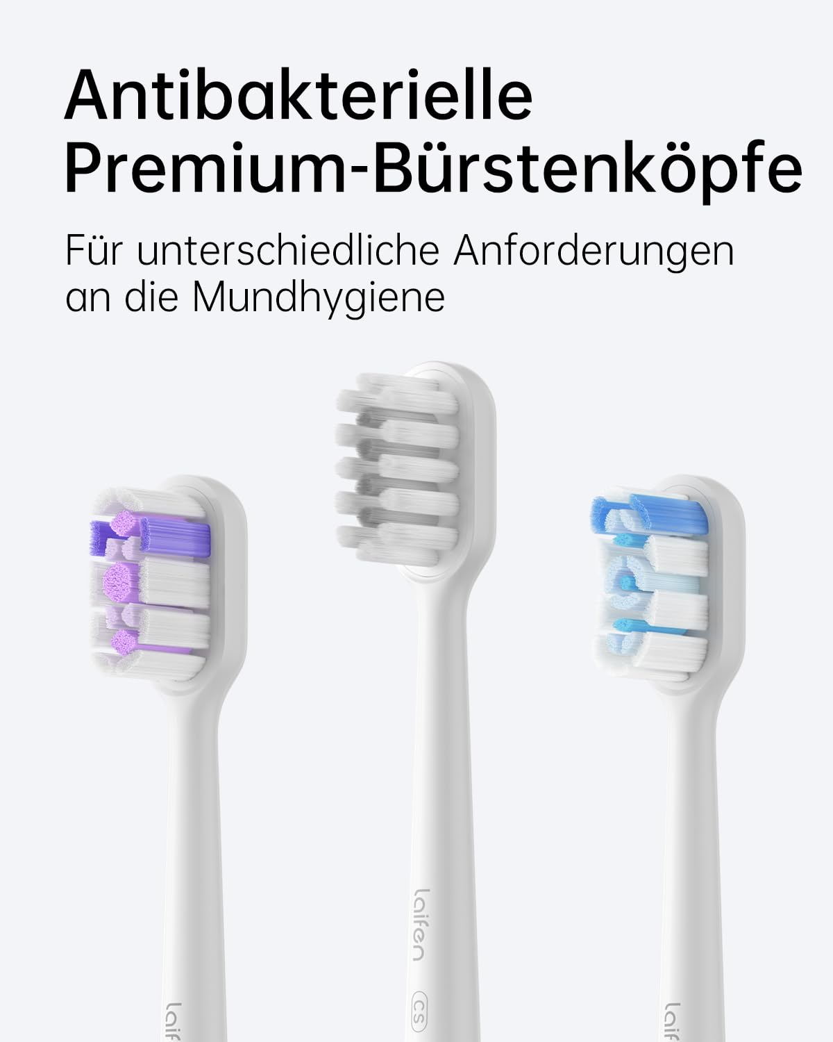 Laifen Wave elektrische Zahnbürste, Oszillation & Vibration elektrische Schallzahnbürste für Erwachsene mit 3 Bürstenköpfen, IPX7 wasserdicht magnetisch wiederaufladbar Reisezahnbürste (ABS weiß)