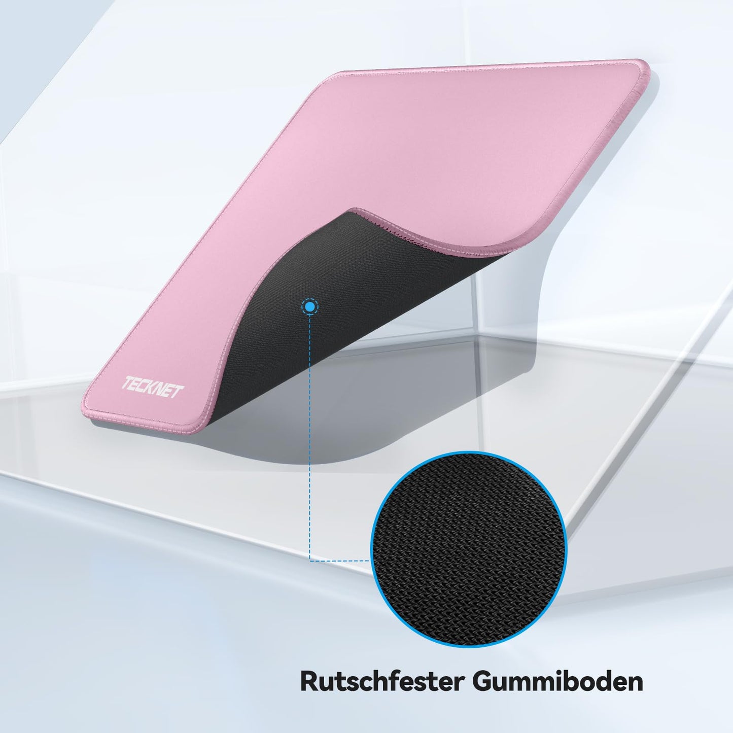 TECKNET Mauspad, 280 x 210 mm Gaming Mousepad mit Wasserdicht und Rutschfester Gummi für PC-Büro, Arbeit, Gaming, Studium, Laptop, Computer, Zuhause-Schwarz