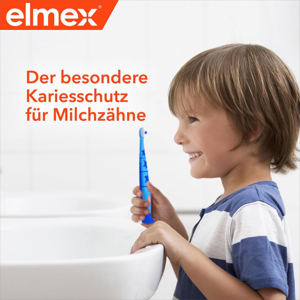 elmex Kinderzahnpasta 2-6 Jahre 50 ml – kindgerechte Zahnreinigung für hochwirksamen Kariesschutz – mit Aminfluorid für einen Dreifach-Schutzmechanismus